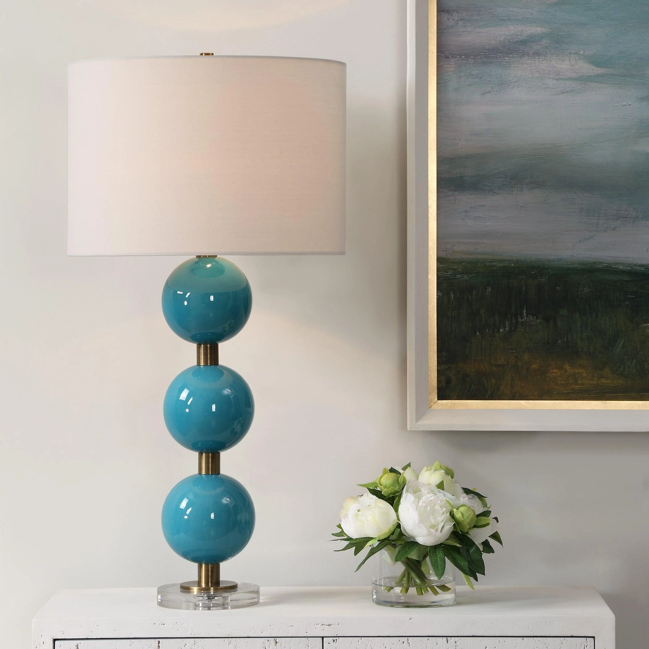 Palawan Blue Glaze Table Lamp - Remutear