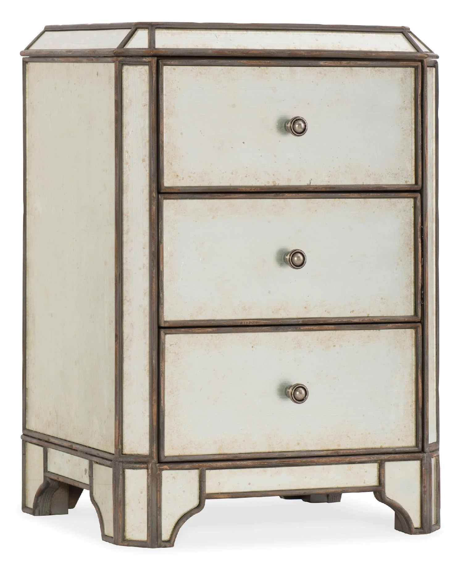 Arabella Mirrored Three-Drawer Nightstand - Remutear