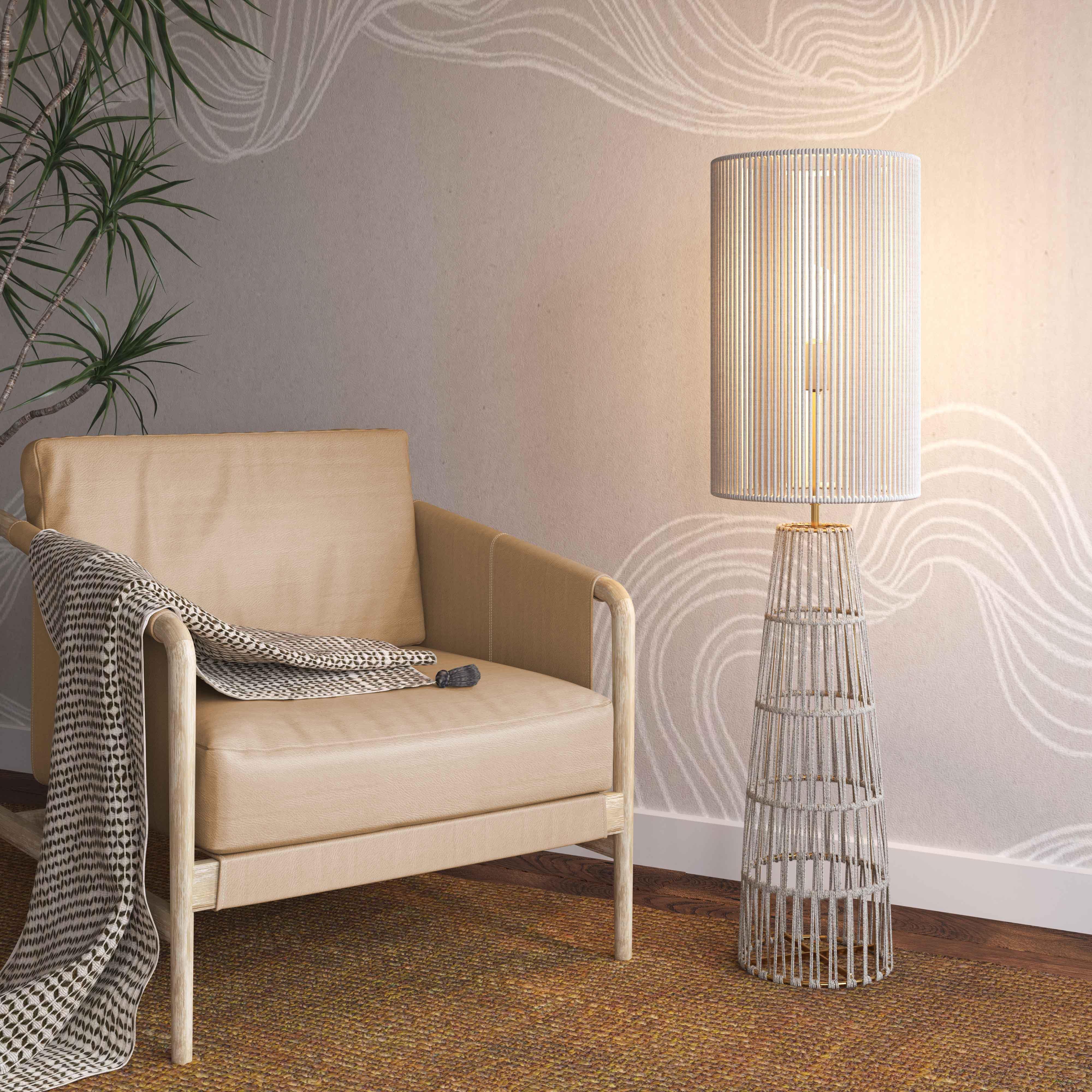 Beam Cream Natural Jute Floor Lamp - Remutear
