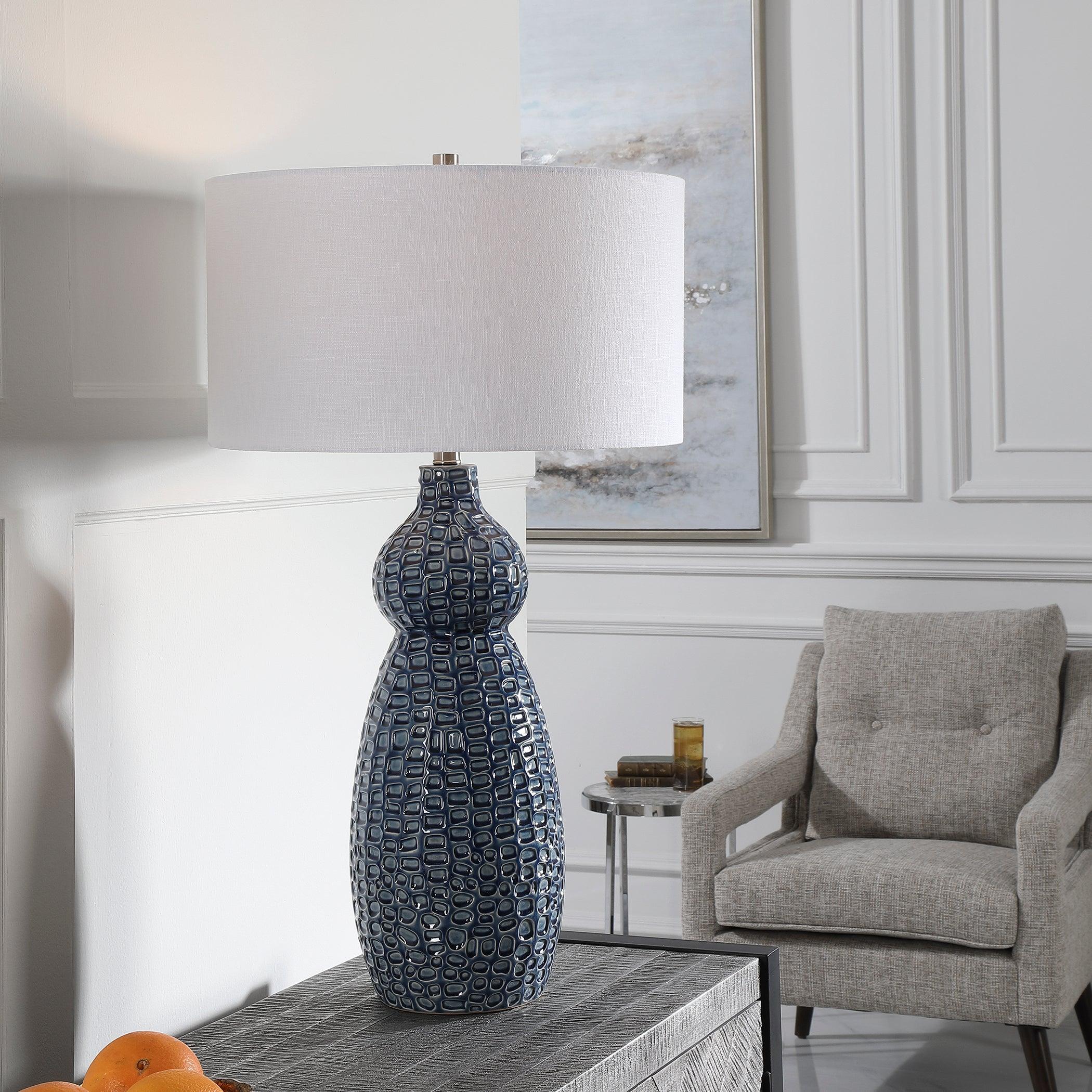 HOLLOWAY COBALT BLUE TABLE LAMP - Remutear
