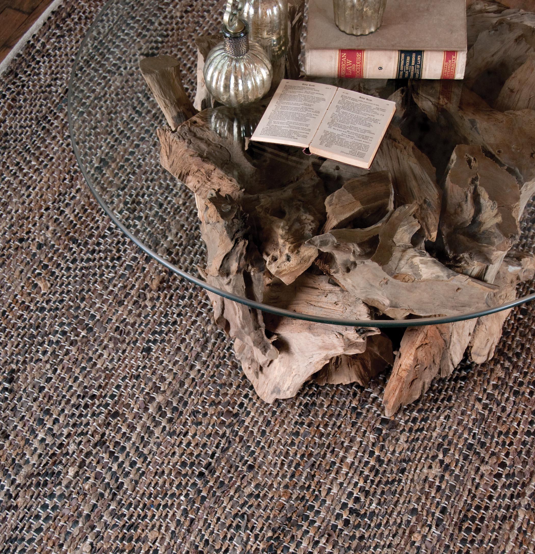 Tobais 9 X 12 Rescued Leather & Hemp Rug - Remutear