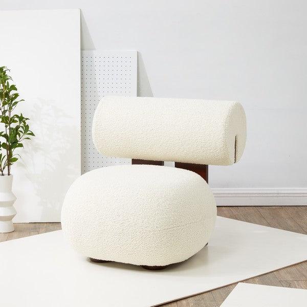 KAMARIA FAUX SHEARLING MODERN ACCENT CHAIR - Remutear