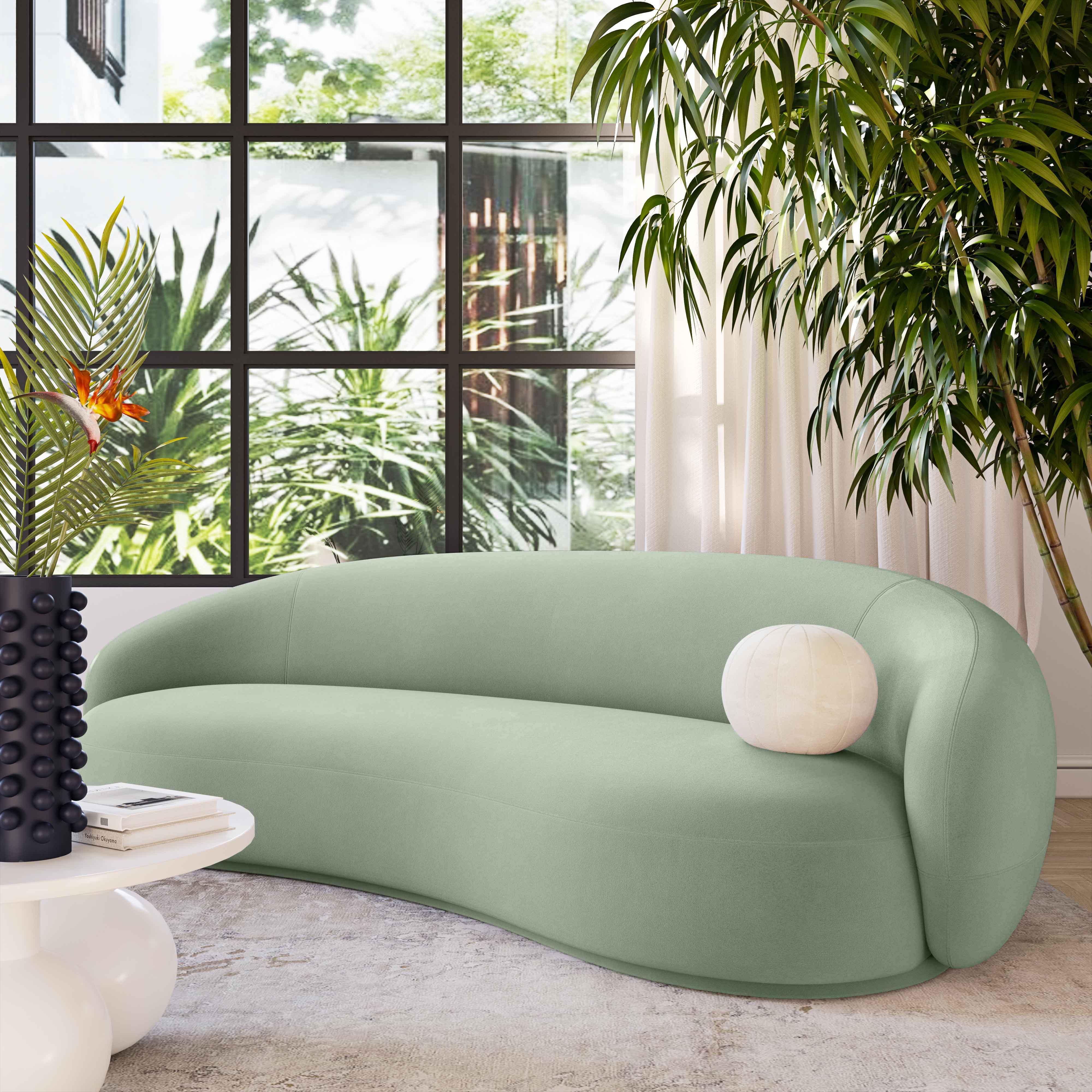 Kendall Moss Green Velvet Sofa - Remutear