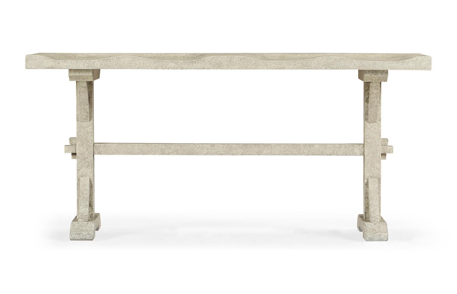 Casual Accents Narrow Whitewash Driftwood Topped Bench - Remutear