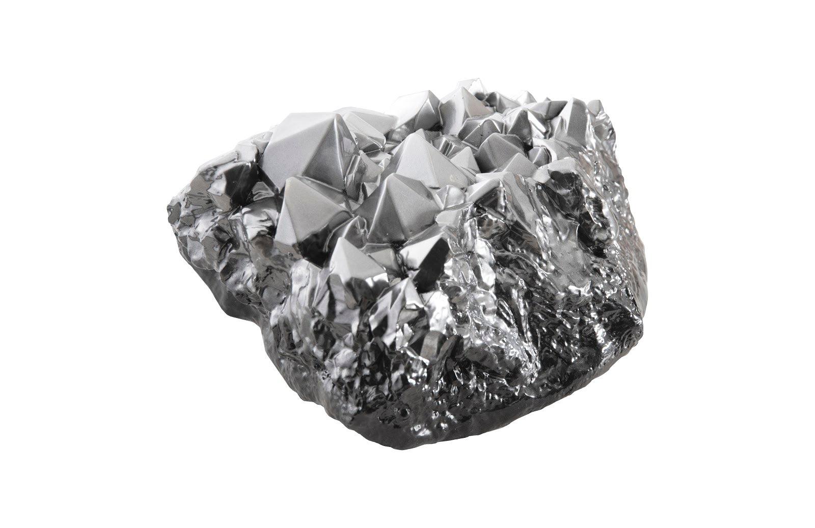 Cast Crystal Tabletop Accent, Liquid Silver, Large - Remutear