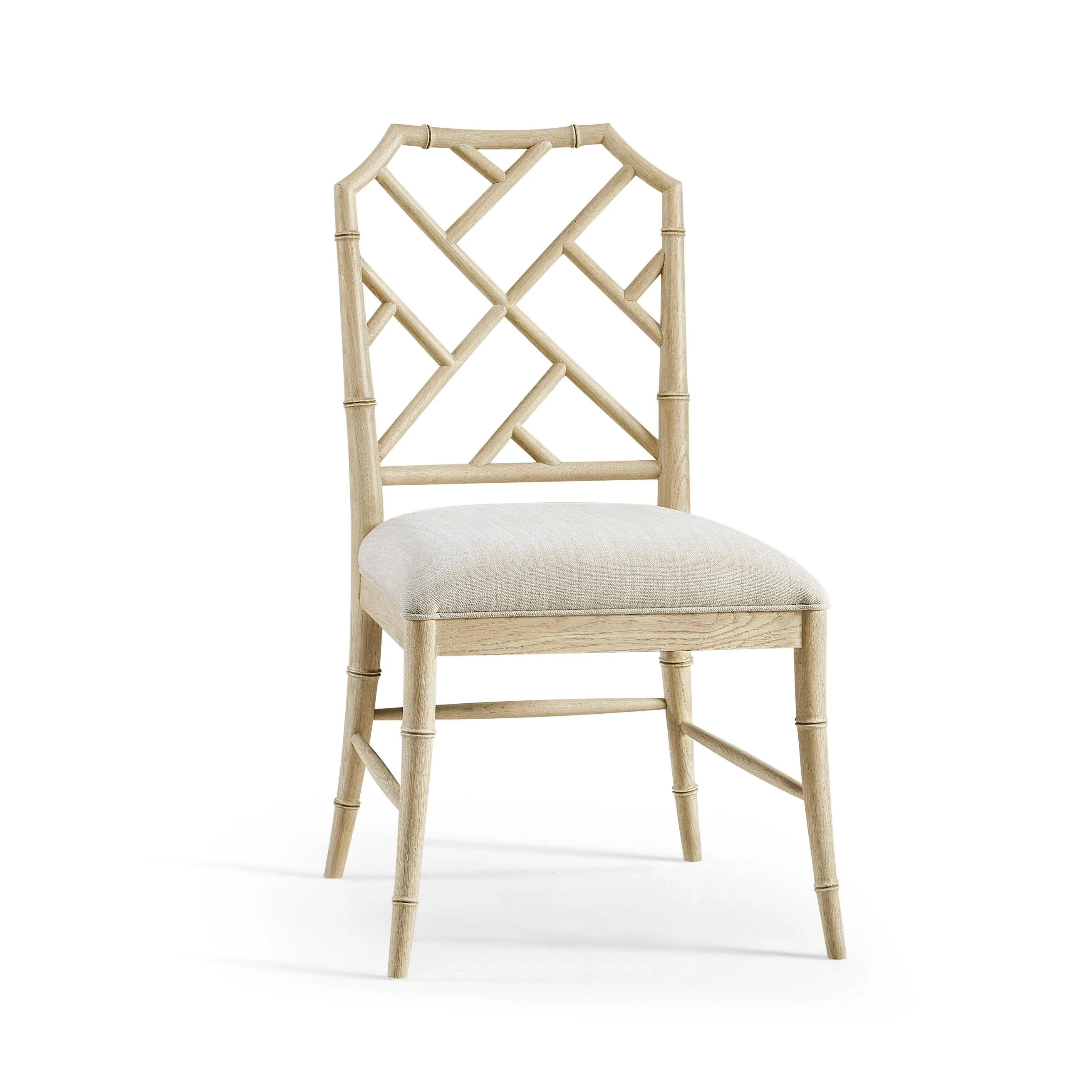 Timeless Saros Chippendale Bamboo Side Chair in Stripped Oak - Remutear