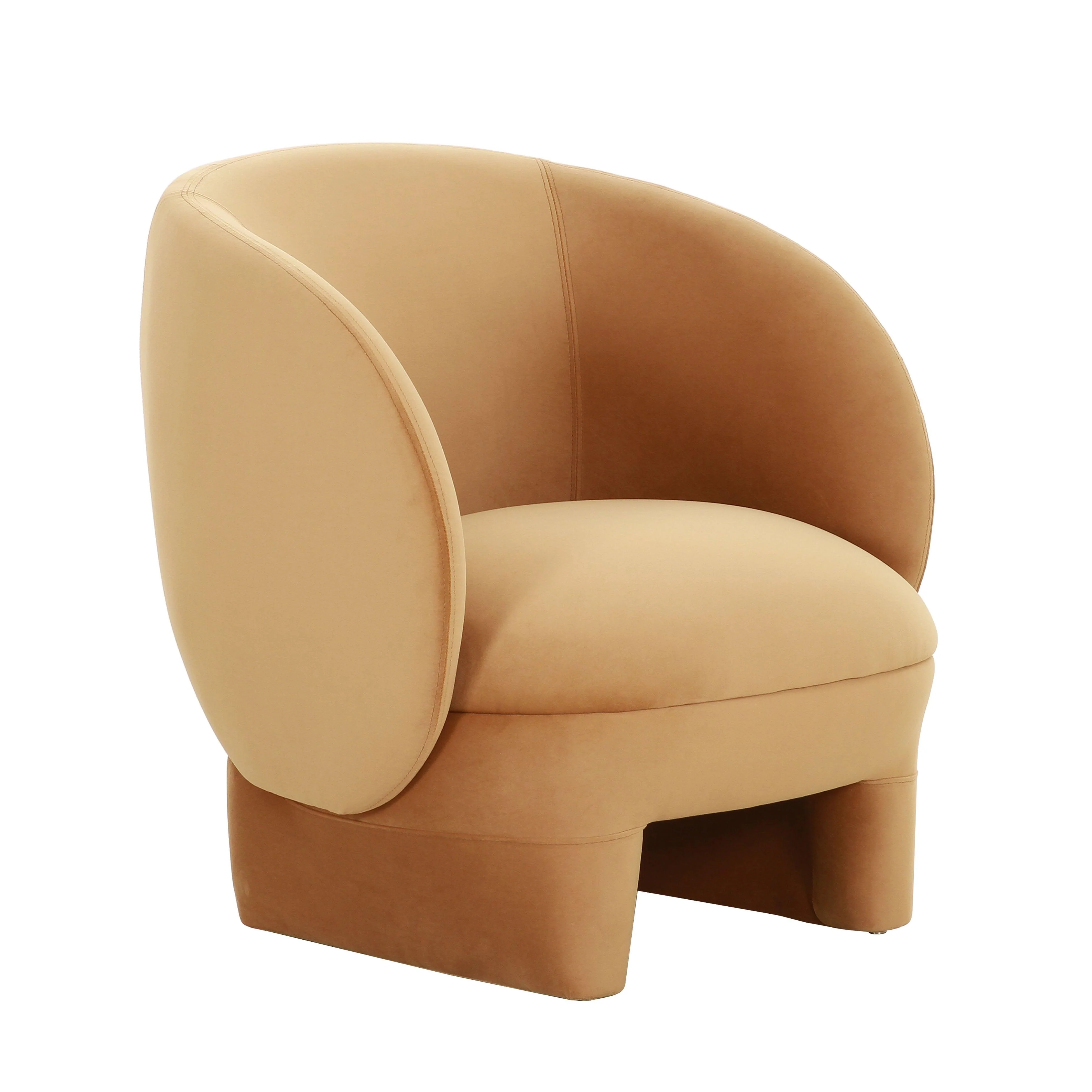 Kiki Cognac Velvet Accent Chair - Remutear