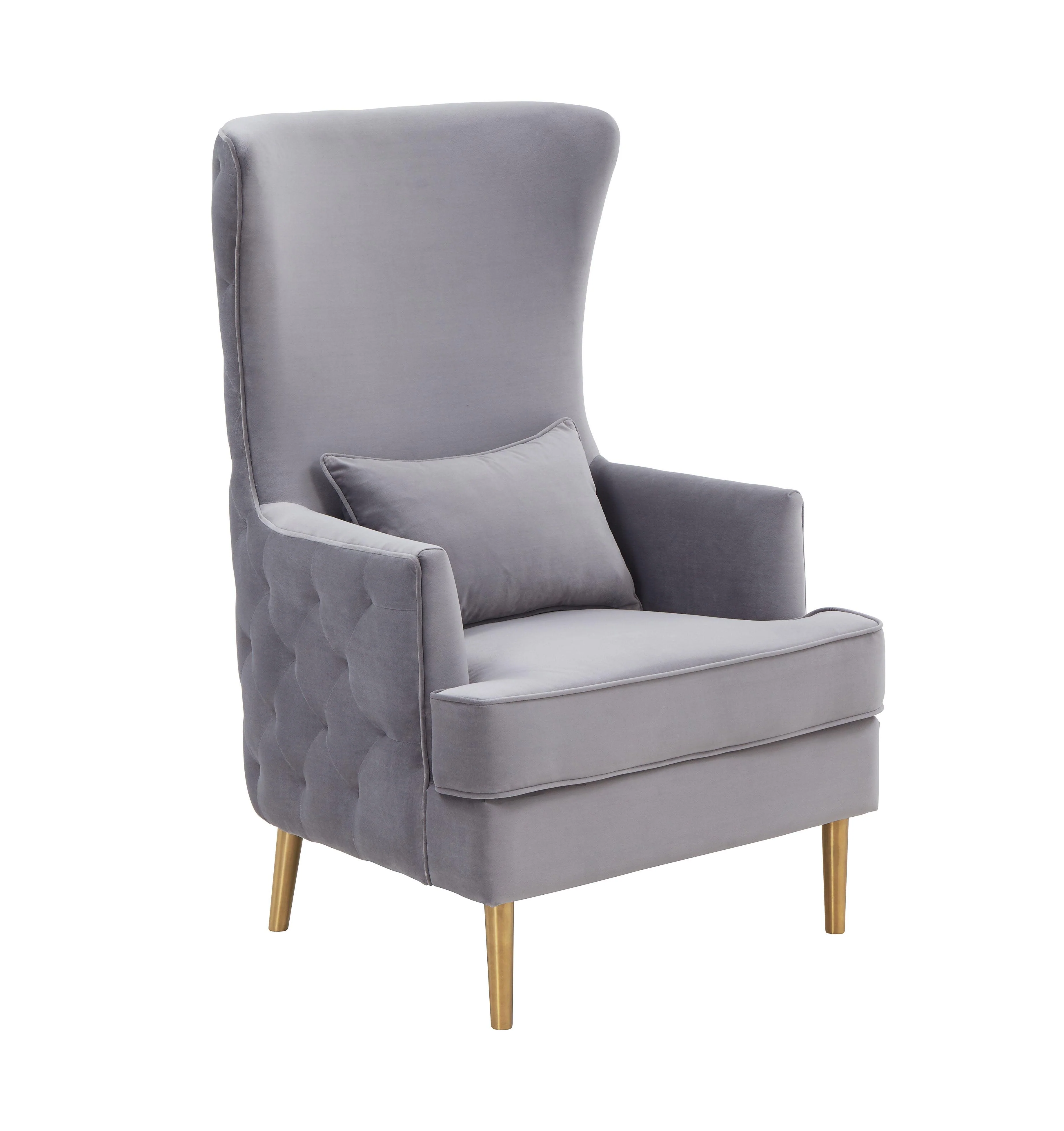 Alina Grey Tall Tufted Back Chair - Remutear
