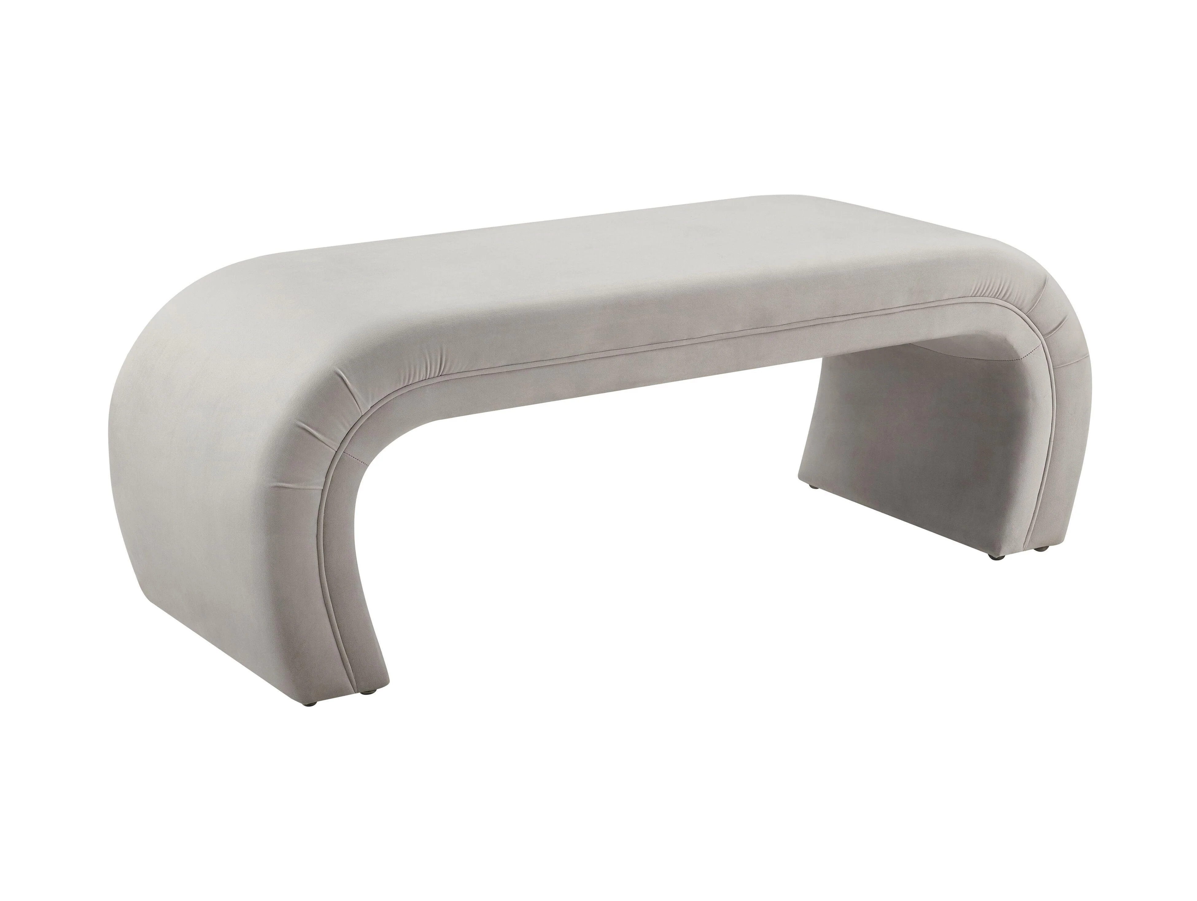 Kenya Light Grey Velvet Bench - Remutear
