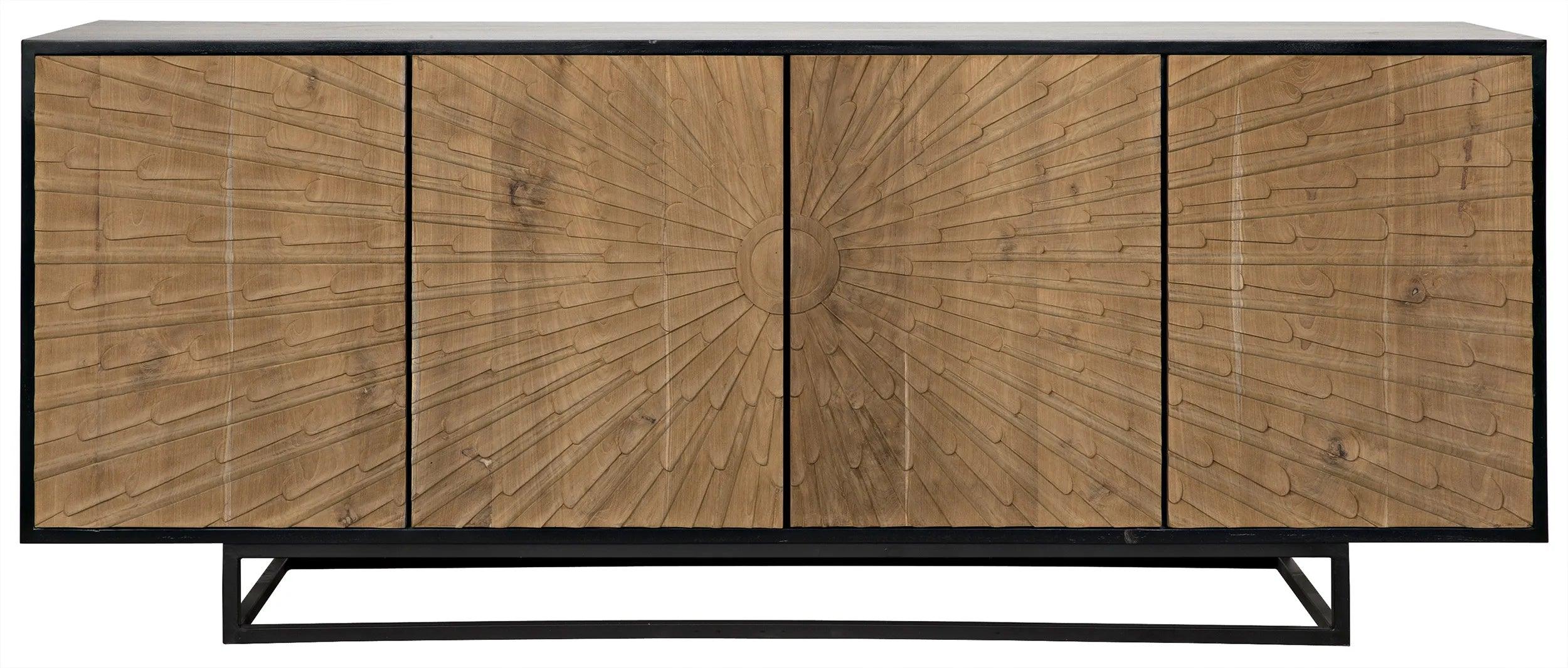 Ra Sideboard, Hand Rubbed Black with Teak - Remutear