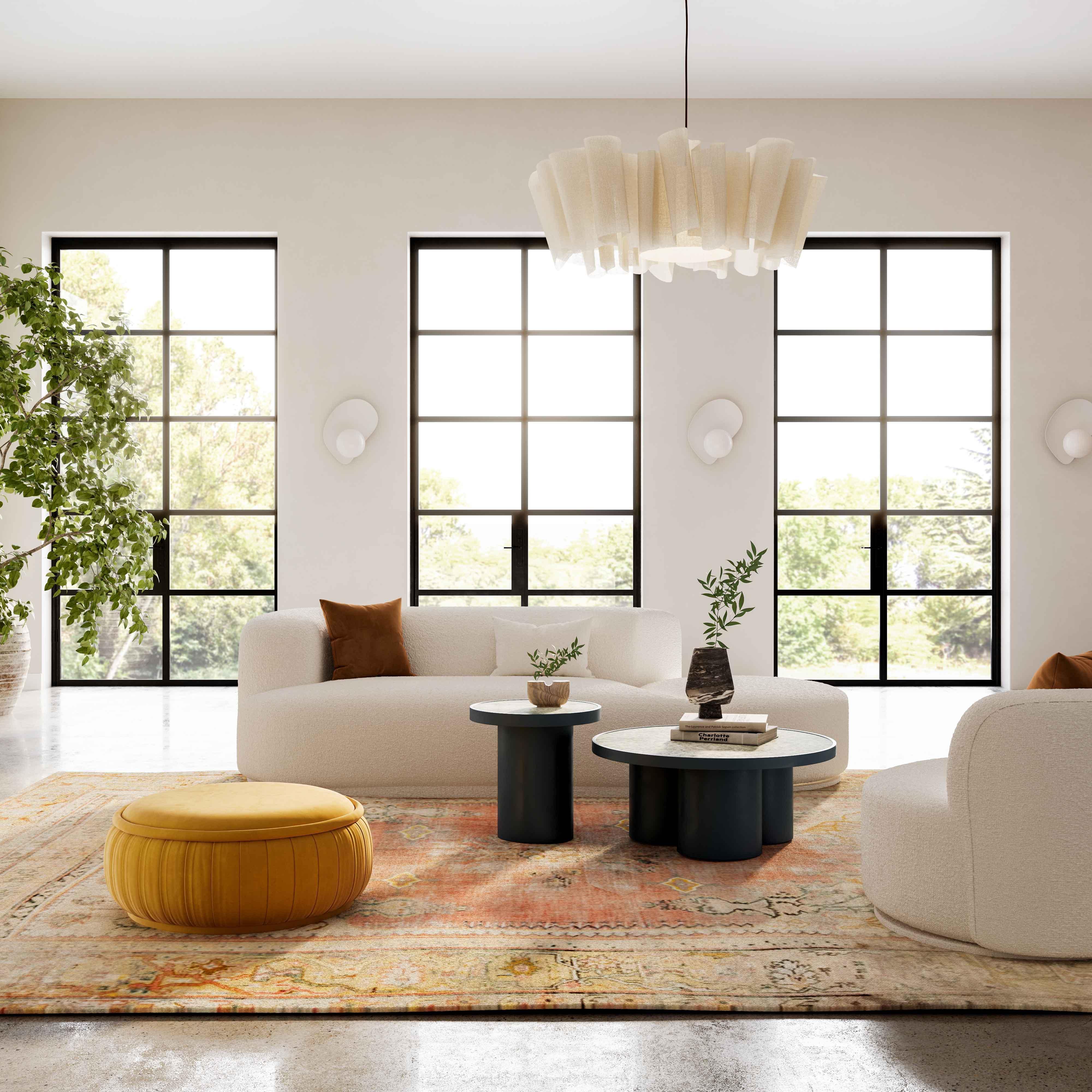 Fickle Cream Boucle Modular LAF Loveseat - Remutear