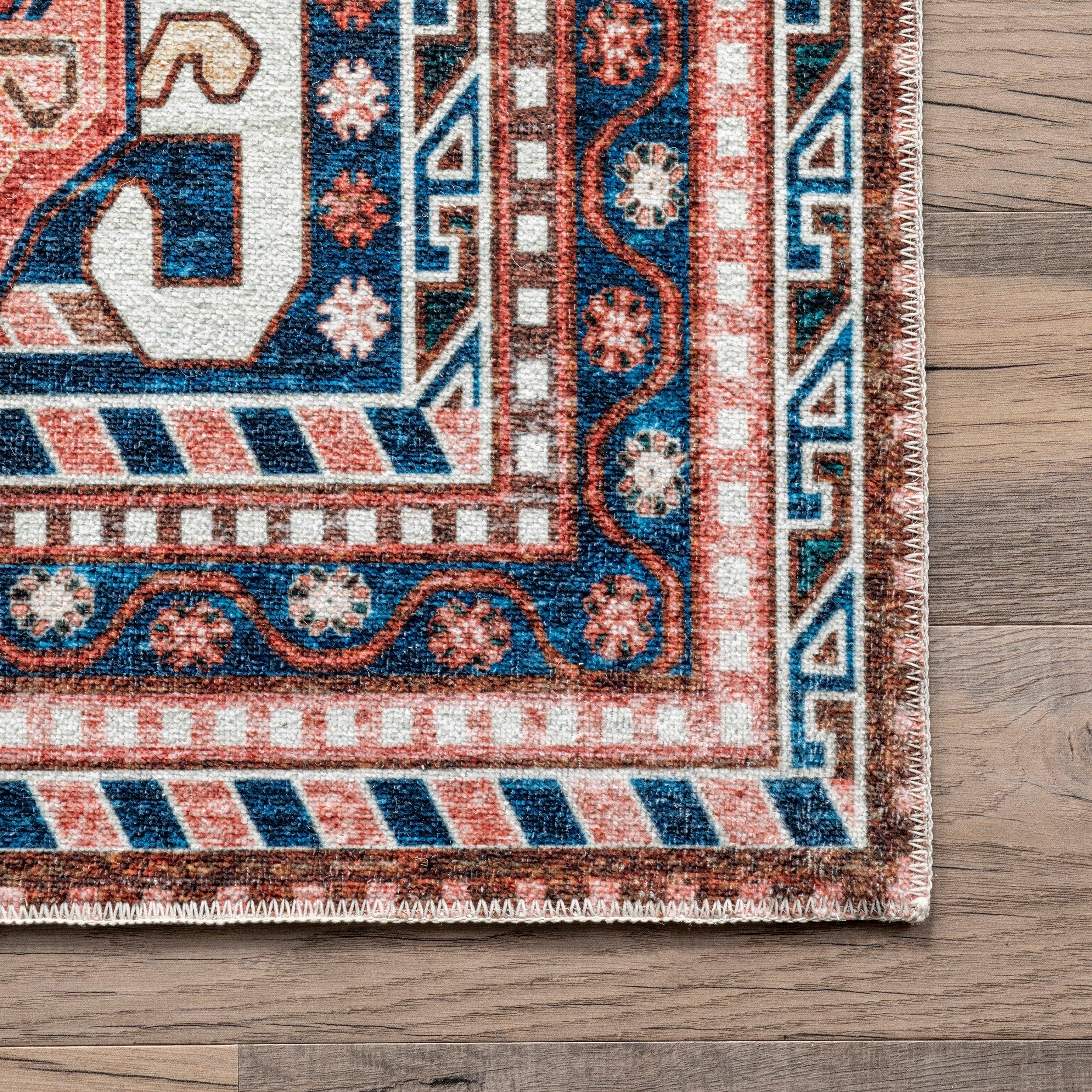 Nevaeh Machine Washable Bohemian Medallion Area Rug - Remutear
