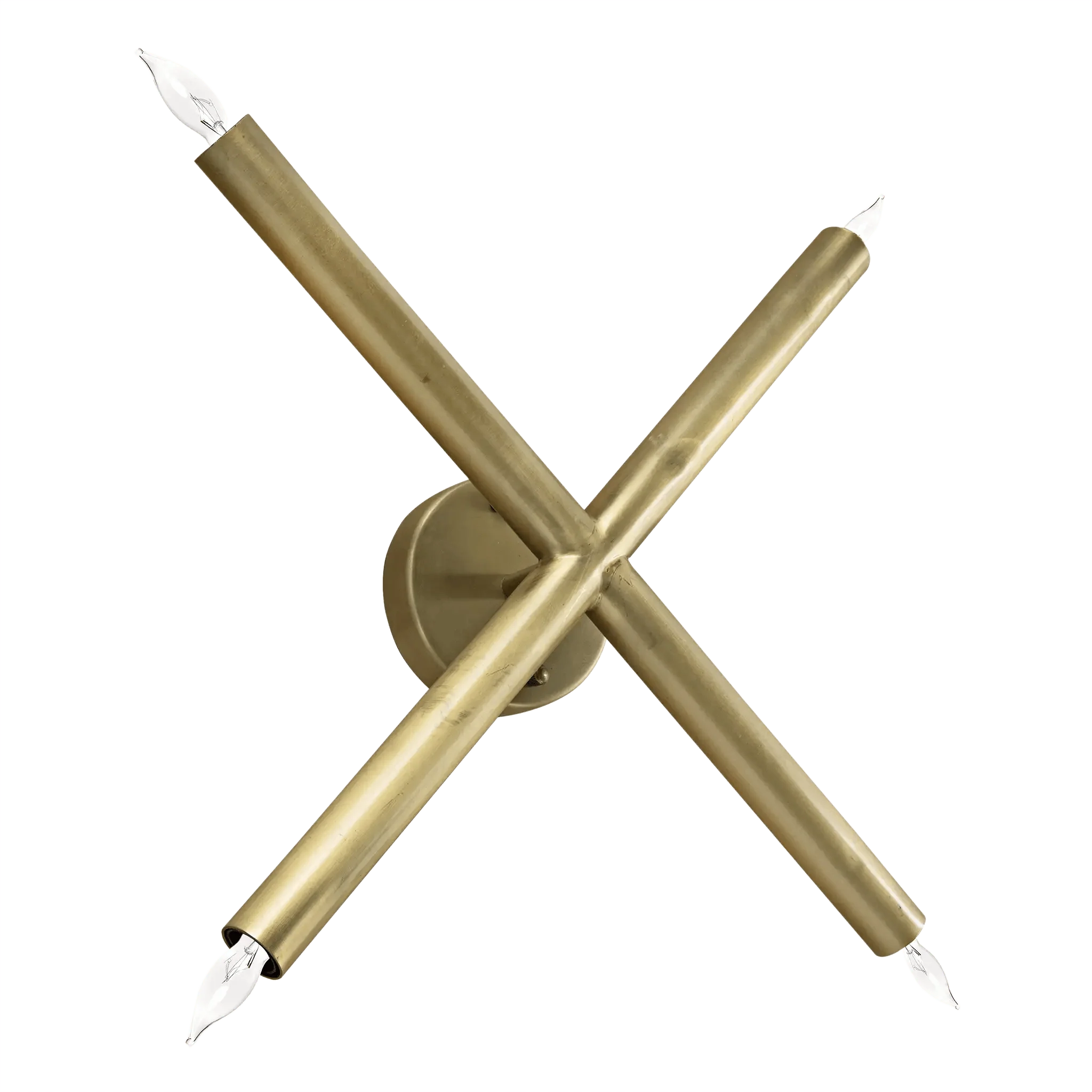 Cross Sconce, Metal with Brass Finish - Remutear