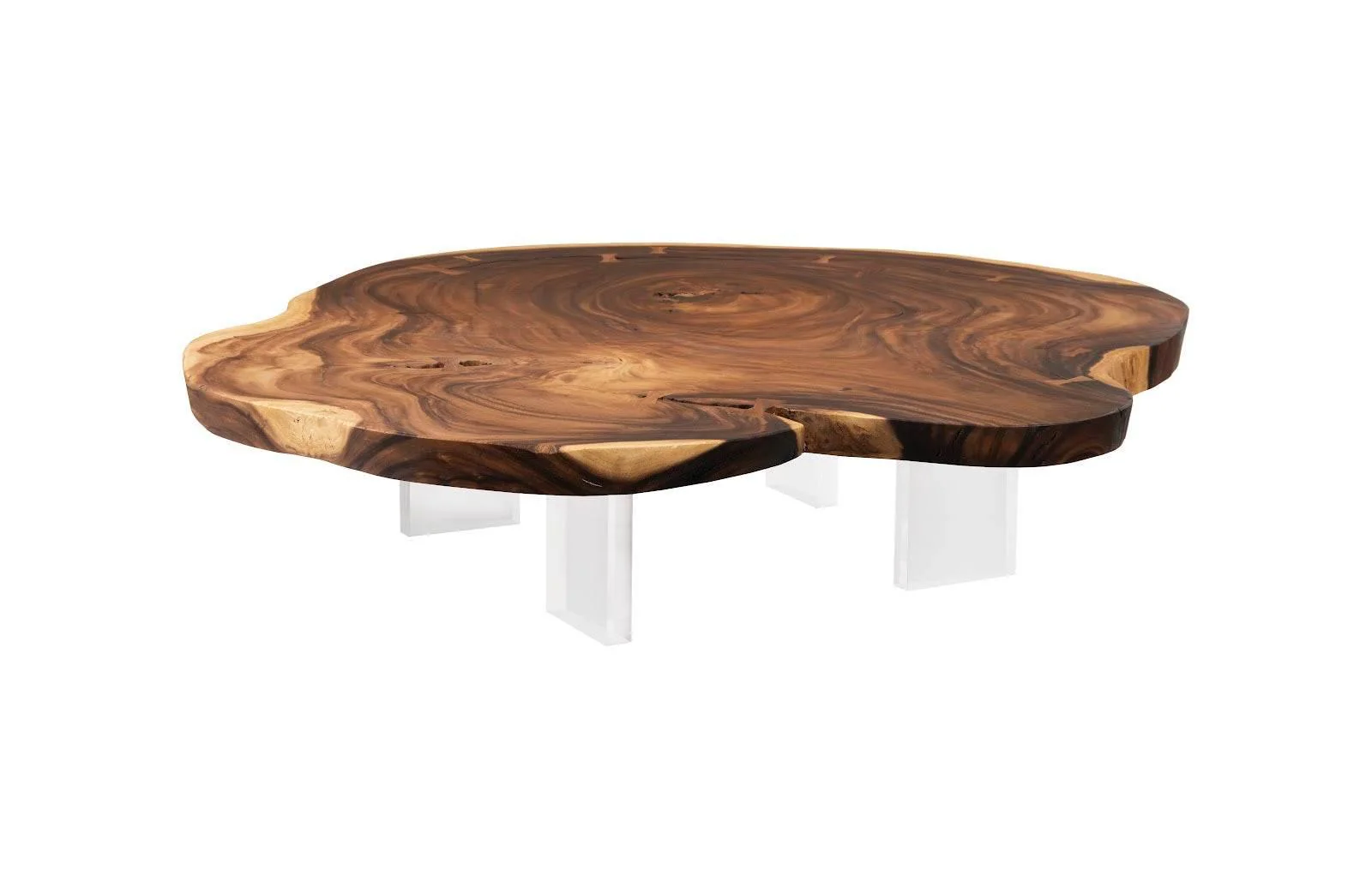 Floating Coffee Table with Acrylic Legs, Natural, Size Varies - Remutear