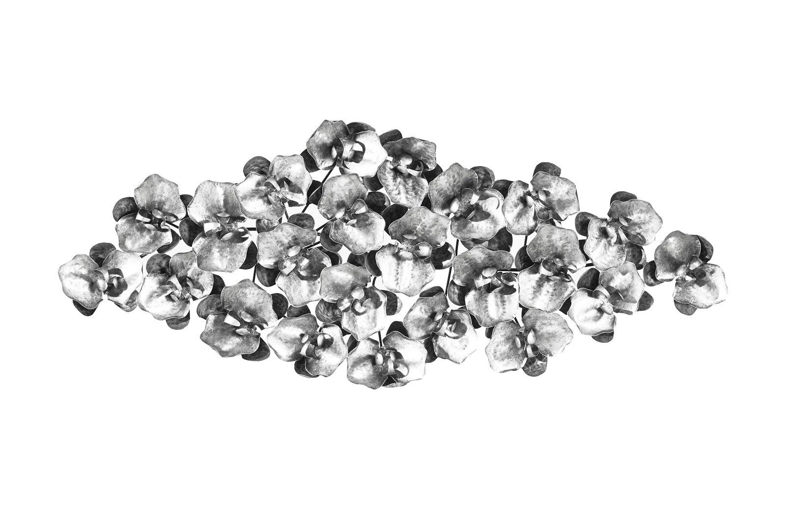 Orchid Collage Wall Art, Silver/Black - Remutear