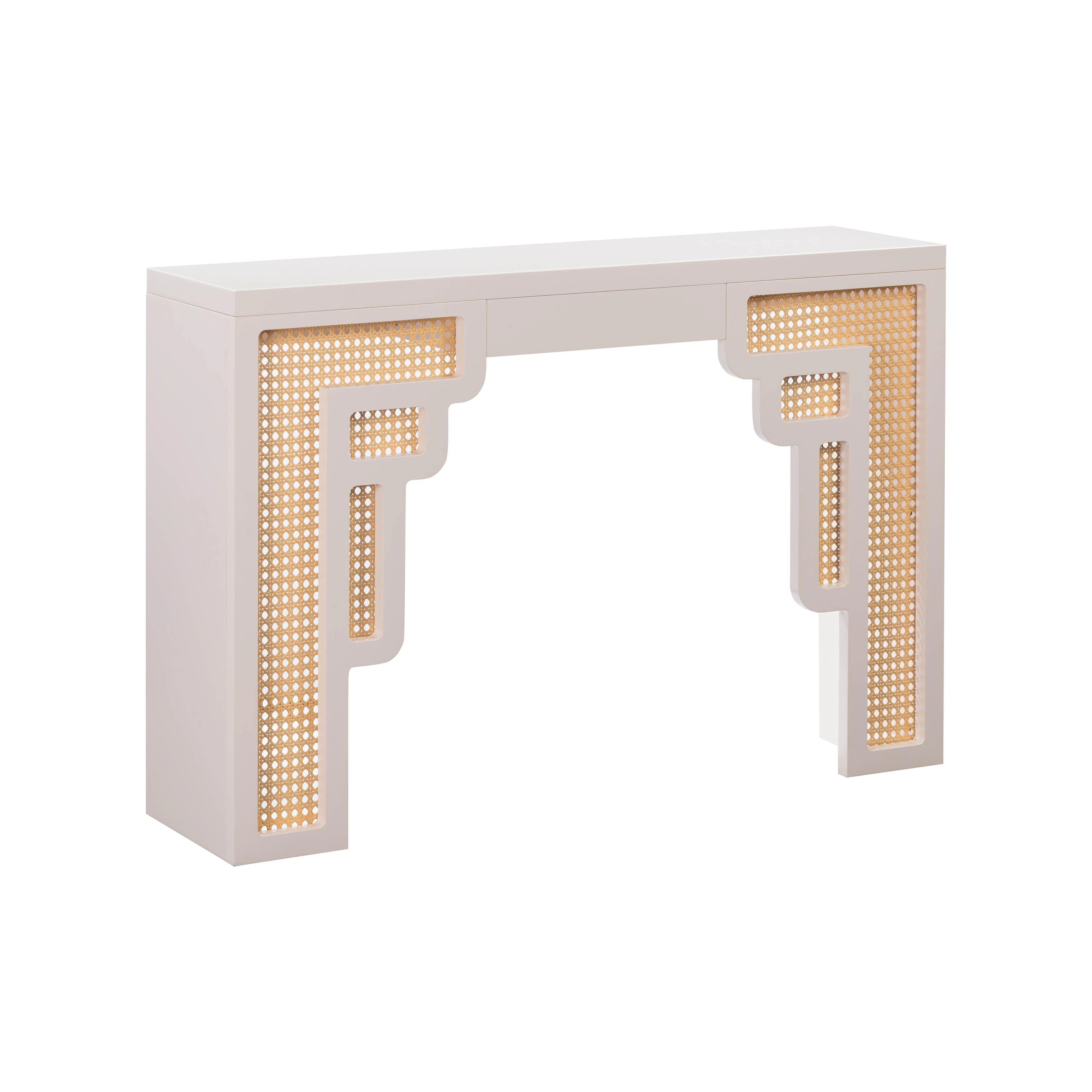Suzie Cream & Rattan Console Table - Remutear
