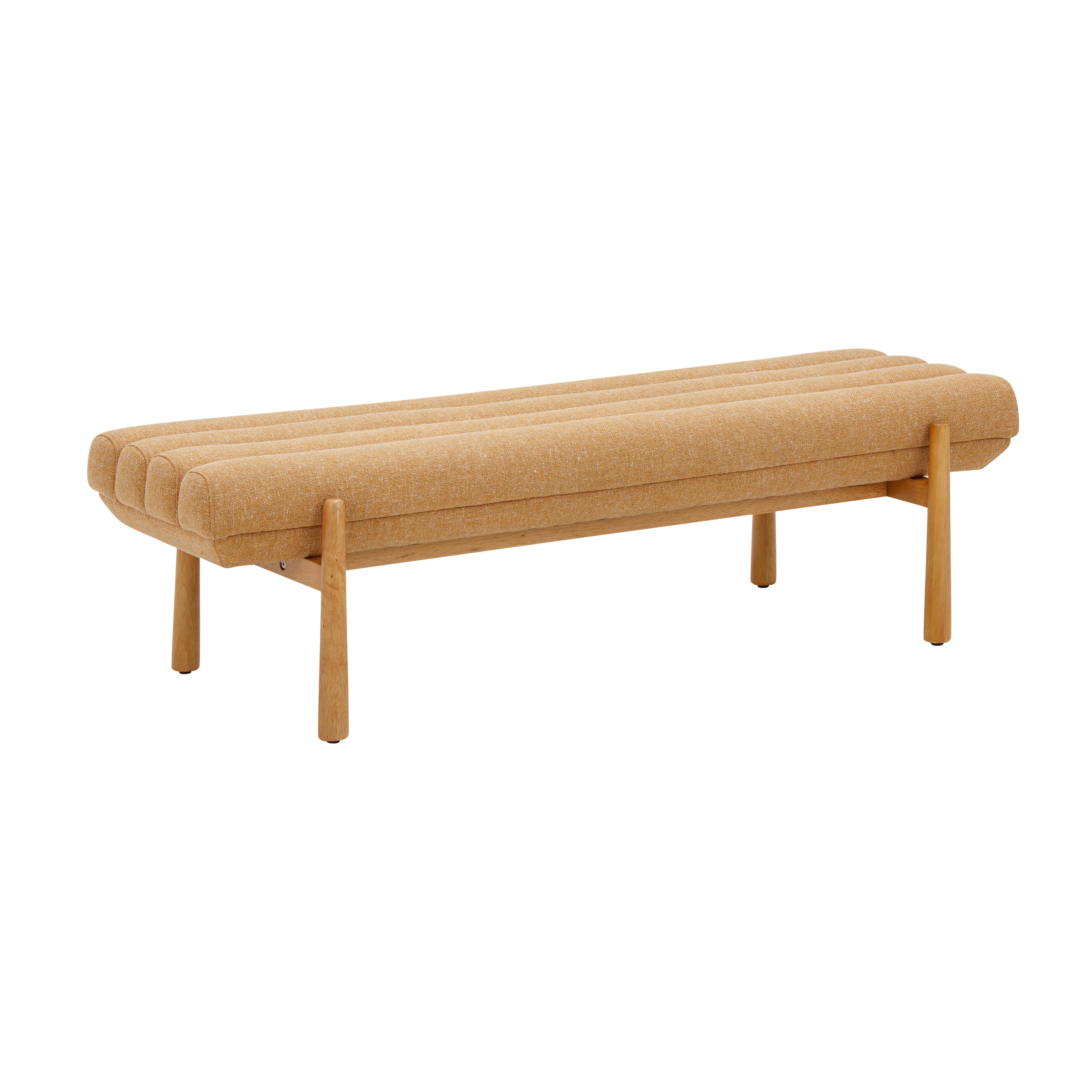 Julianna Sunflower Yellow Heavy Linen Bench - Remutear