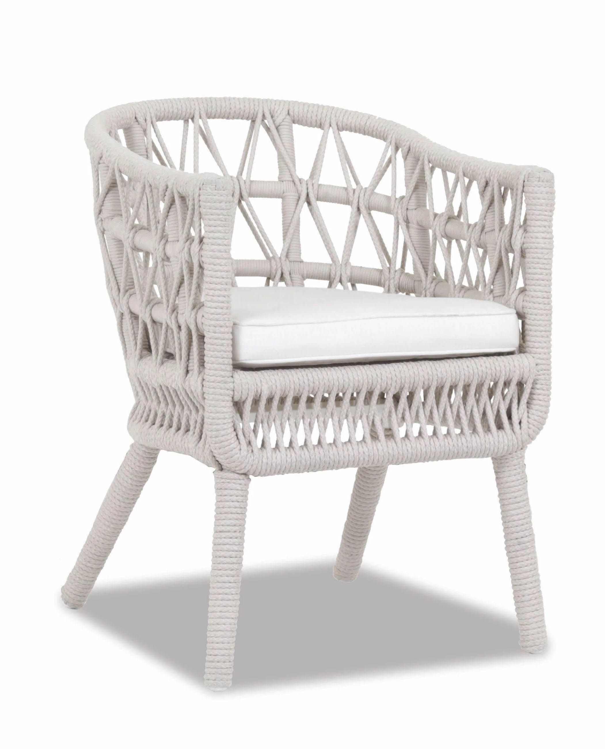Dana Rope Dining Chair in Linen Canvas w/ Self Welt - Remutear