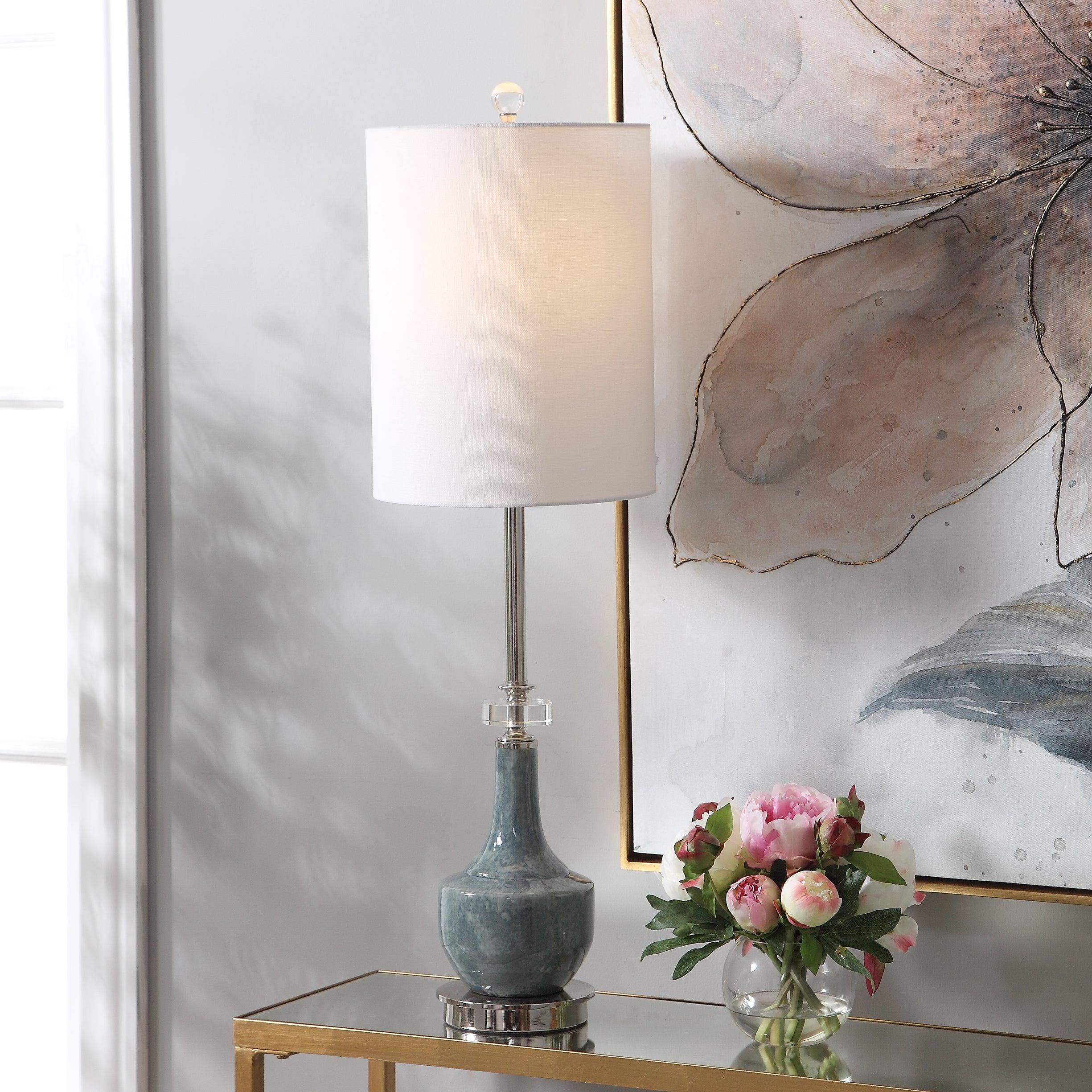 Piers Mottled Blue Buffet Lamp - Remutear