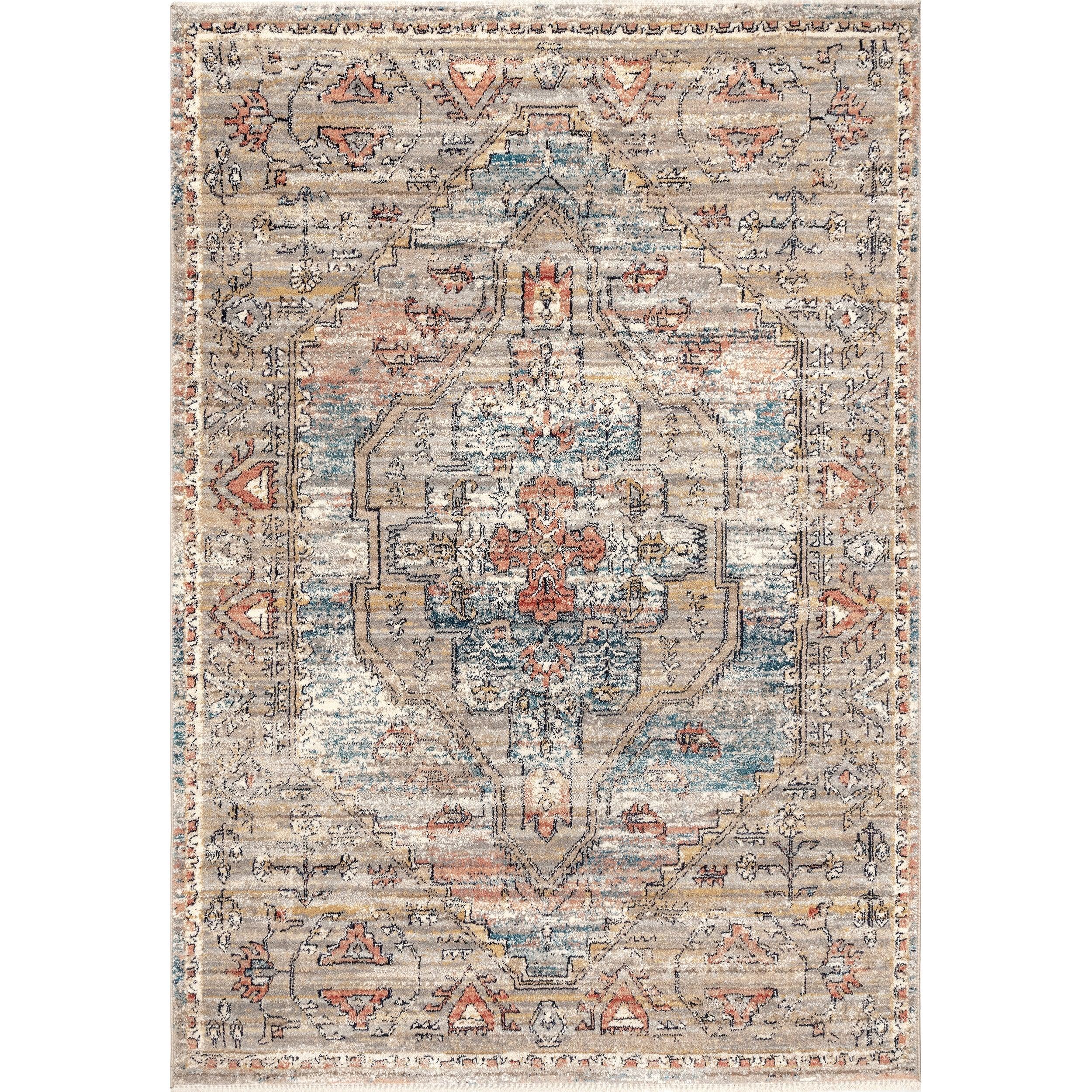 Marley Traditional Medallion Fringe Area Rug - Remutear