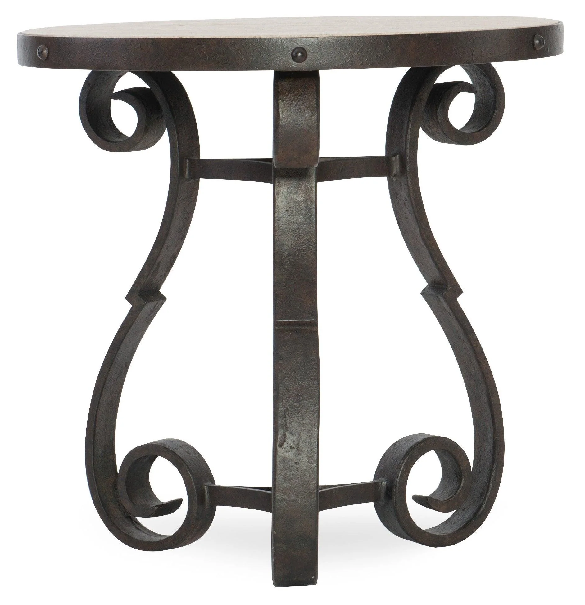 Luckenbach Metal and Stone End Table - Remutear