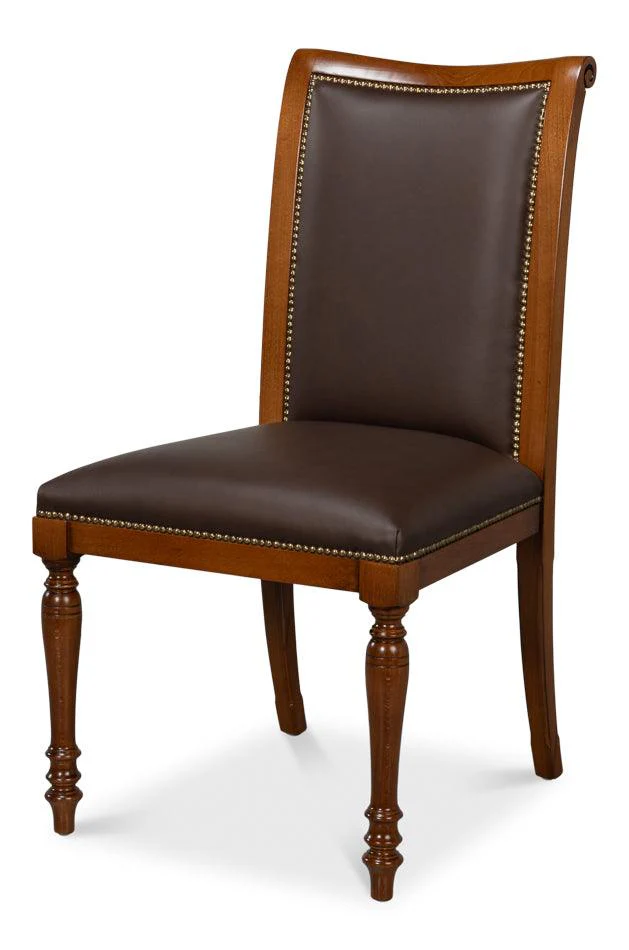 Camile Leather Side Chair - Brown - Set of 2 - Remutear