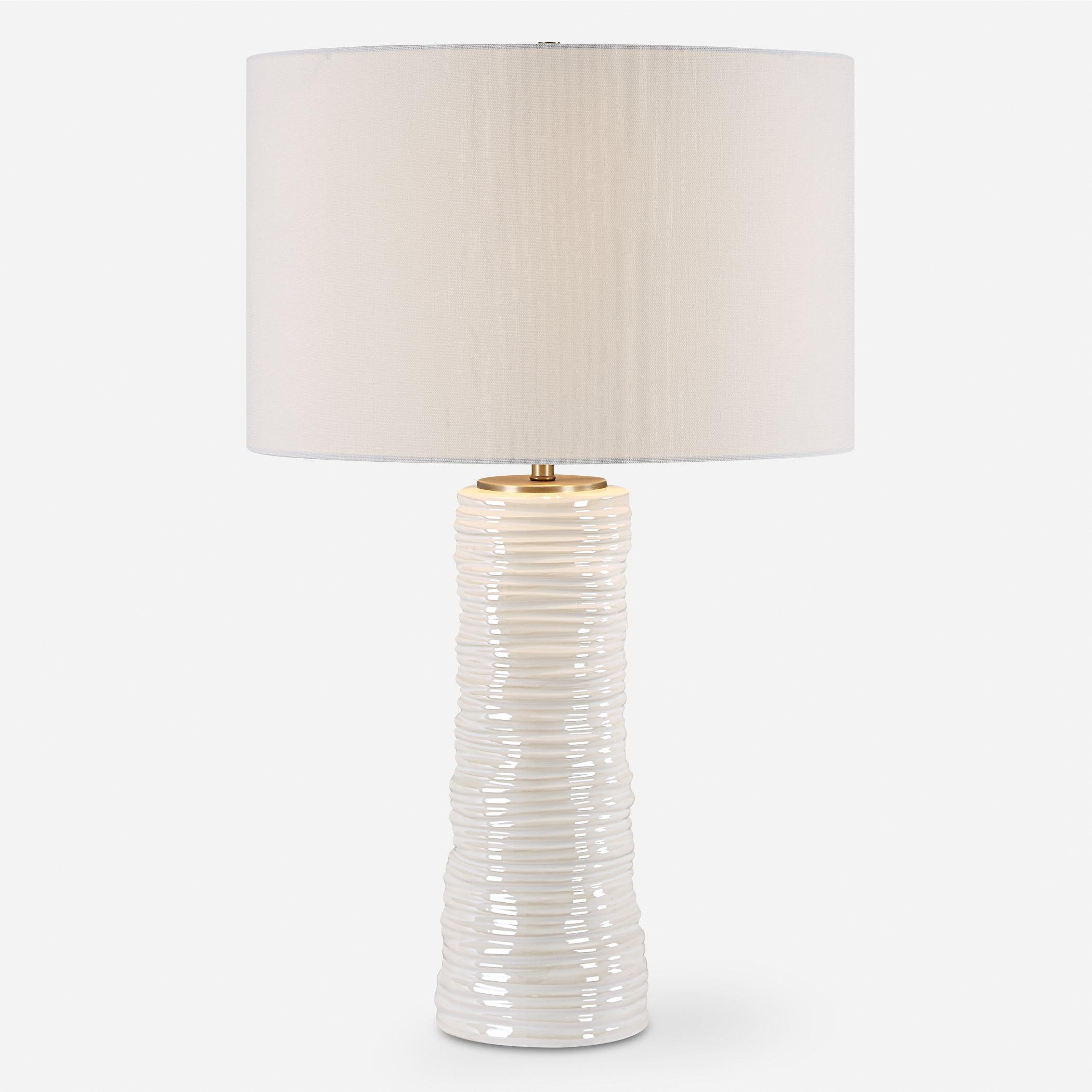 Pavlova Glossy White Table Lamp - Remutear