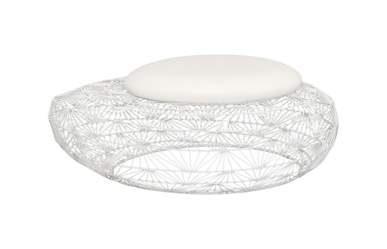 Wire Mesh Stone Stool with Cushion, LG - Remutear