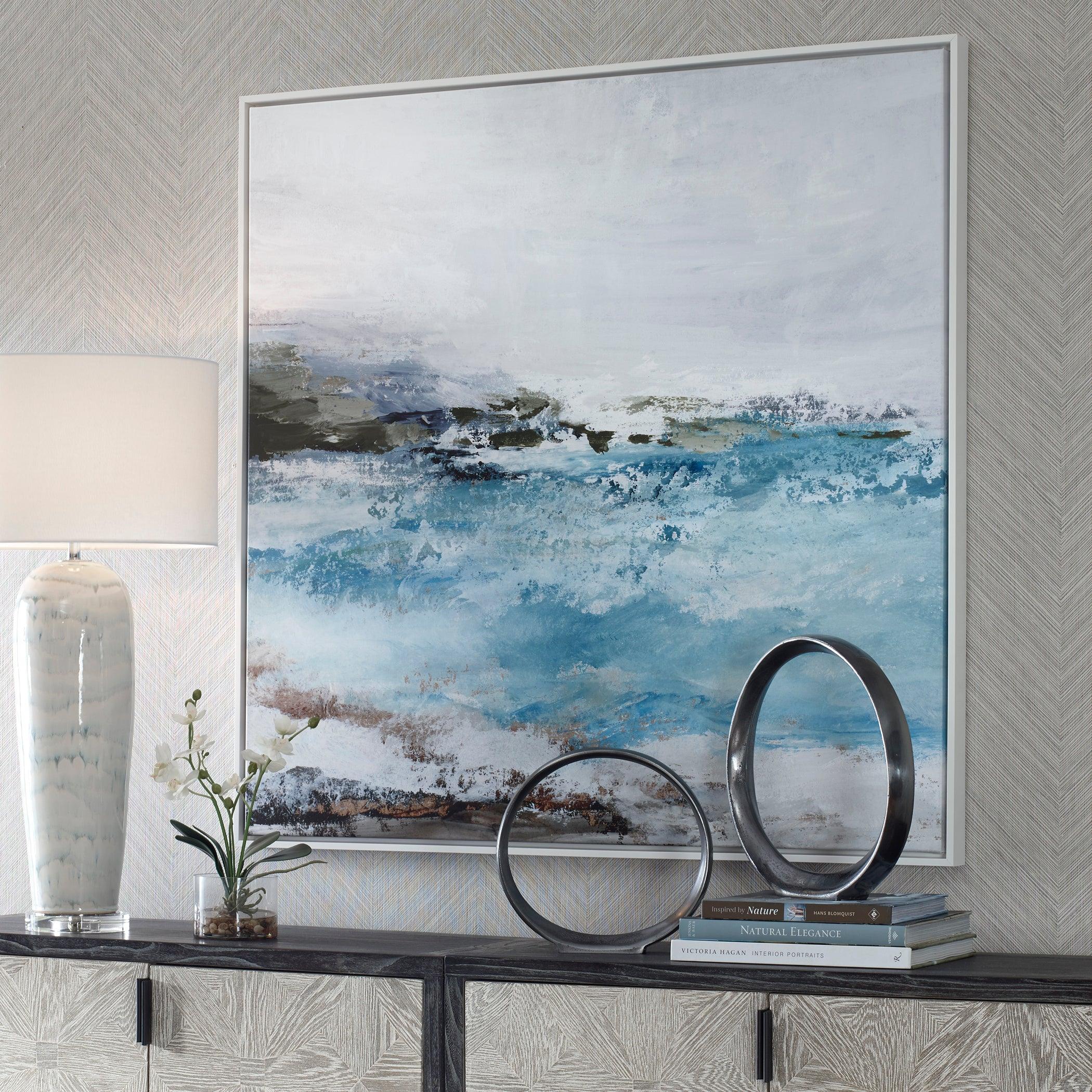 Blue Essence Coastal Framed Canvas - Remutear