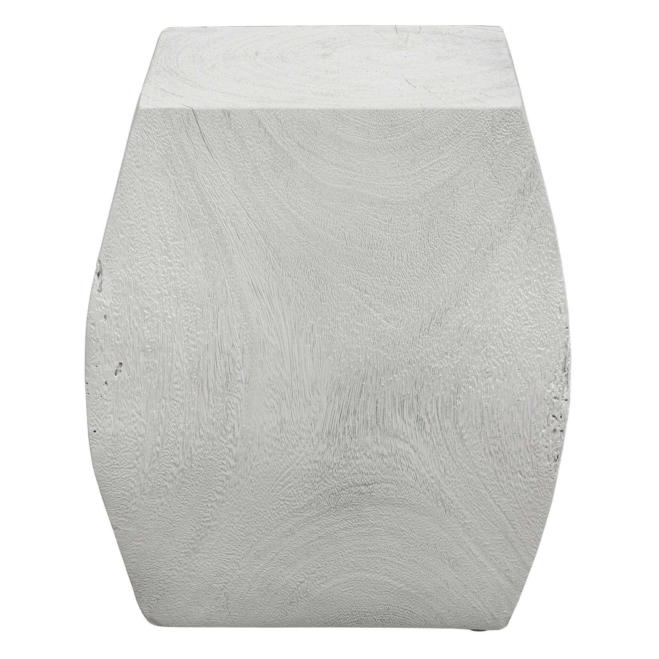 Grove Ivory Wooden Accent Stool - Remutear