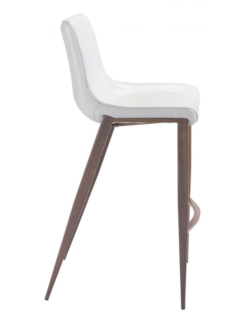 Magnus Bar Chair (Set of 2) White & Walnut - Remutear