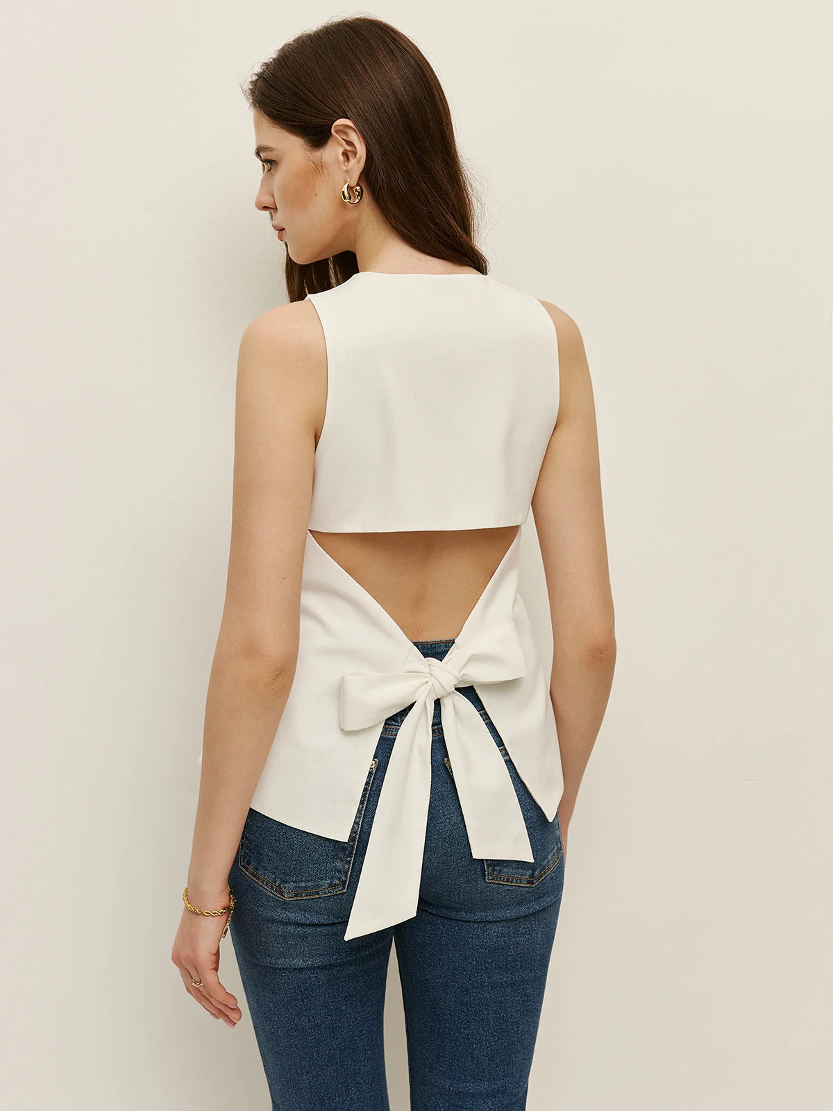 Bow Back Detail Sleeveless Top - Remutear