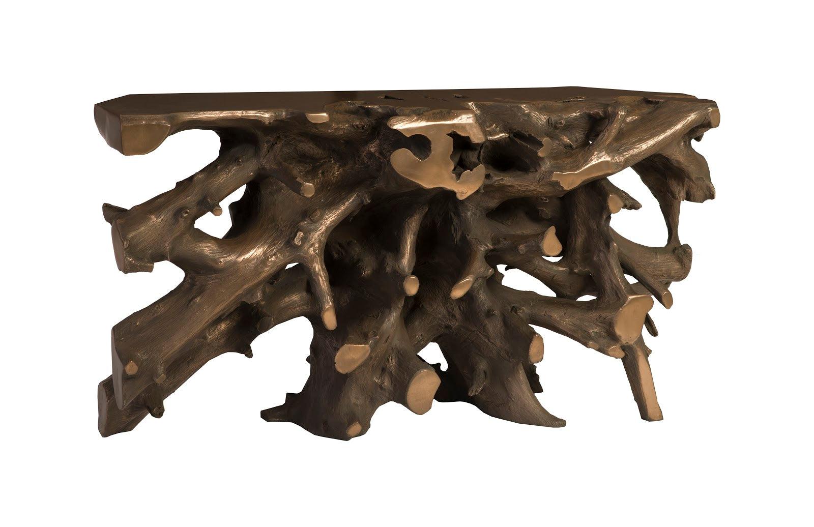 Beau Cast Root Console Table, Bronze - Remutear