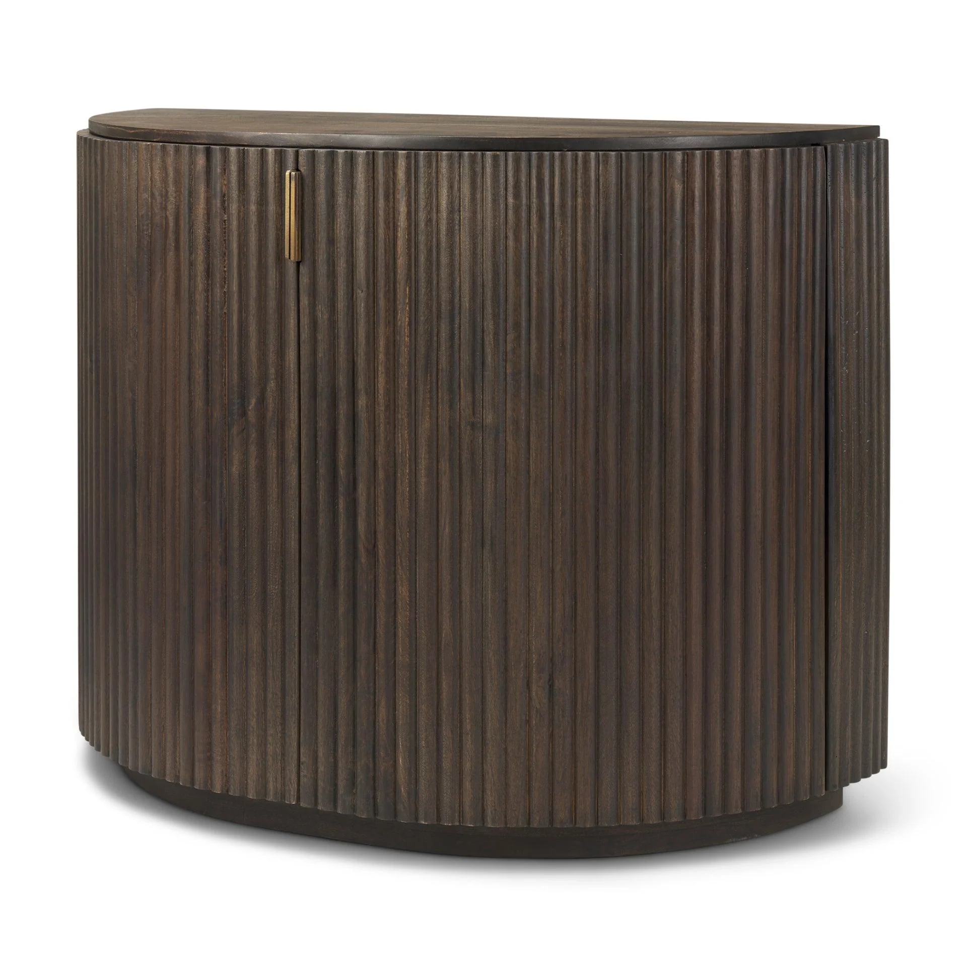 Terra Fluted Dark Brown 2-Door Accent Cabinet - Remutear