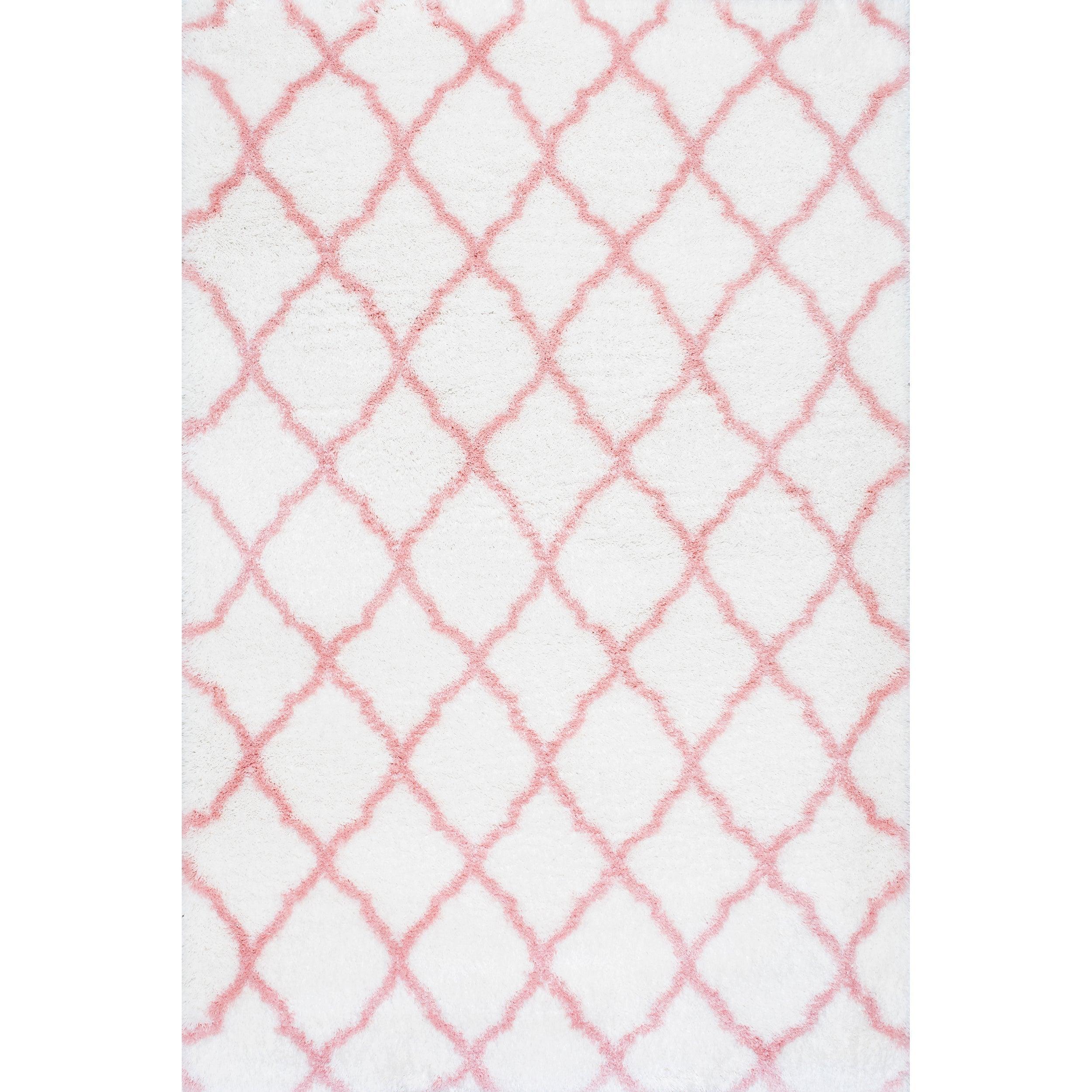 Nelda Trellis Kids Shag Area Rug - Remutear