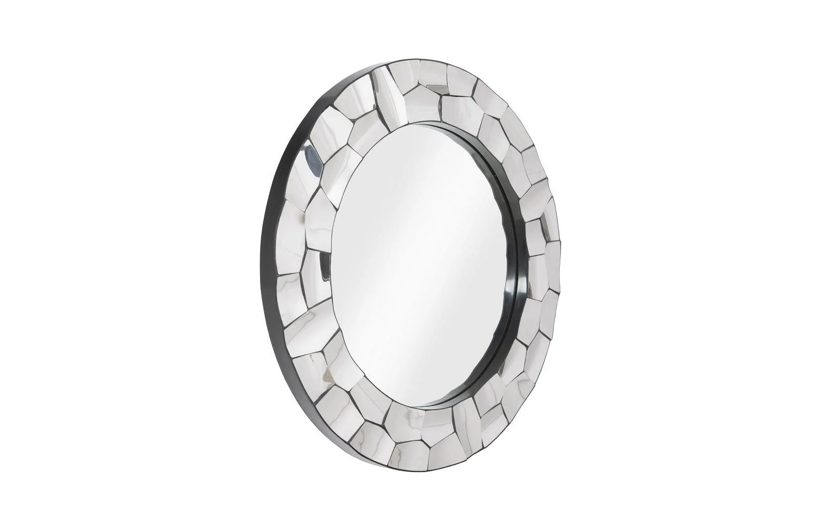 Crazy Cut Mirror, Round, Stainless Steel - Remutear