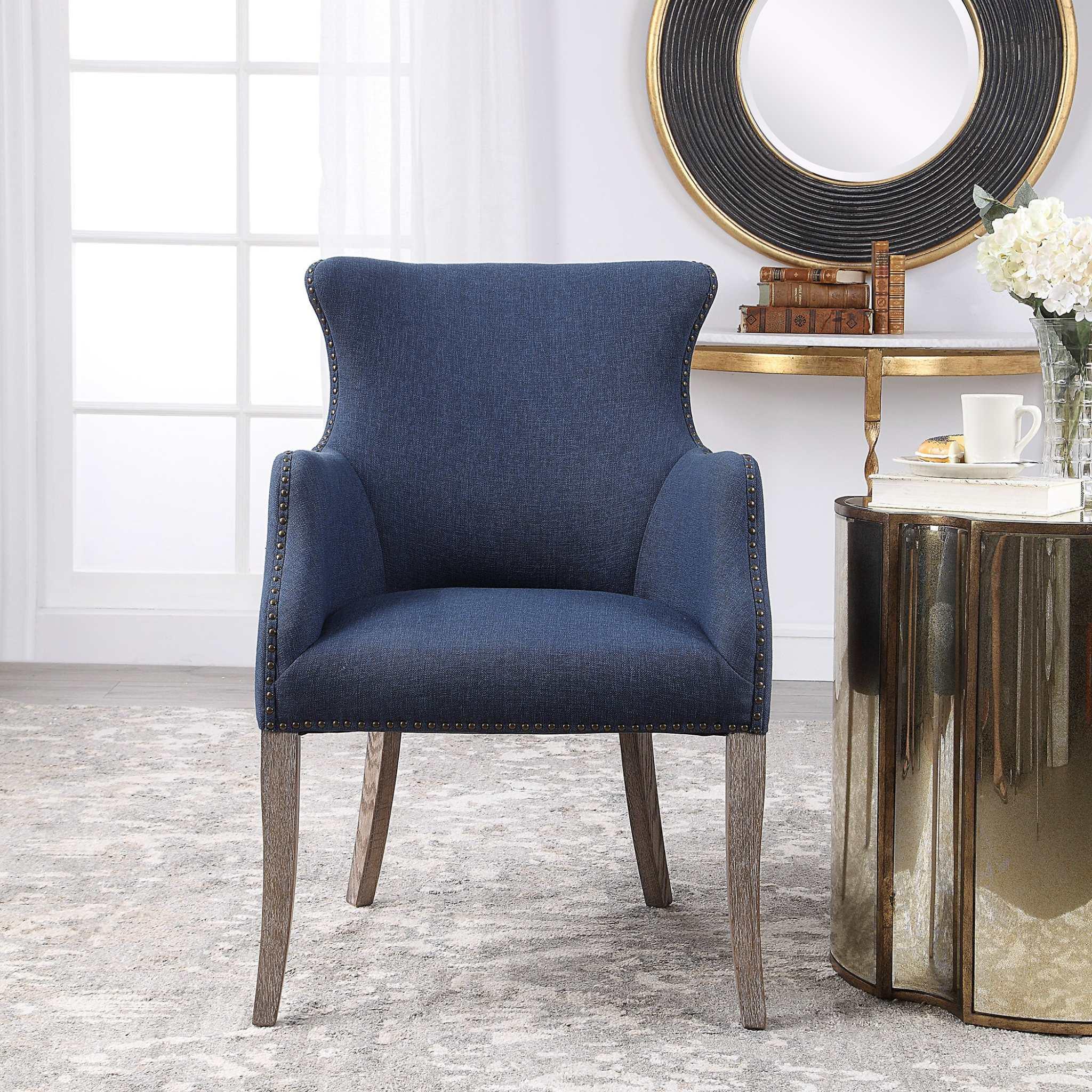 Yareena Blue Wing Chair - Remutear
