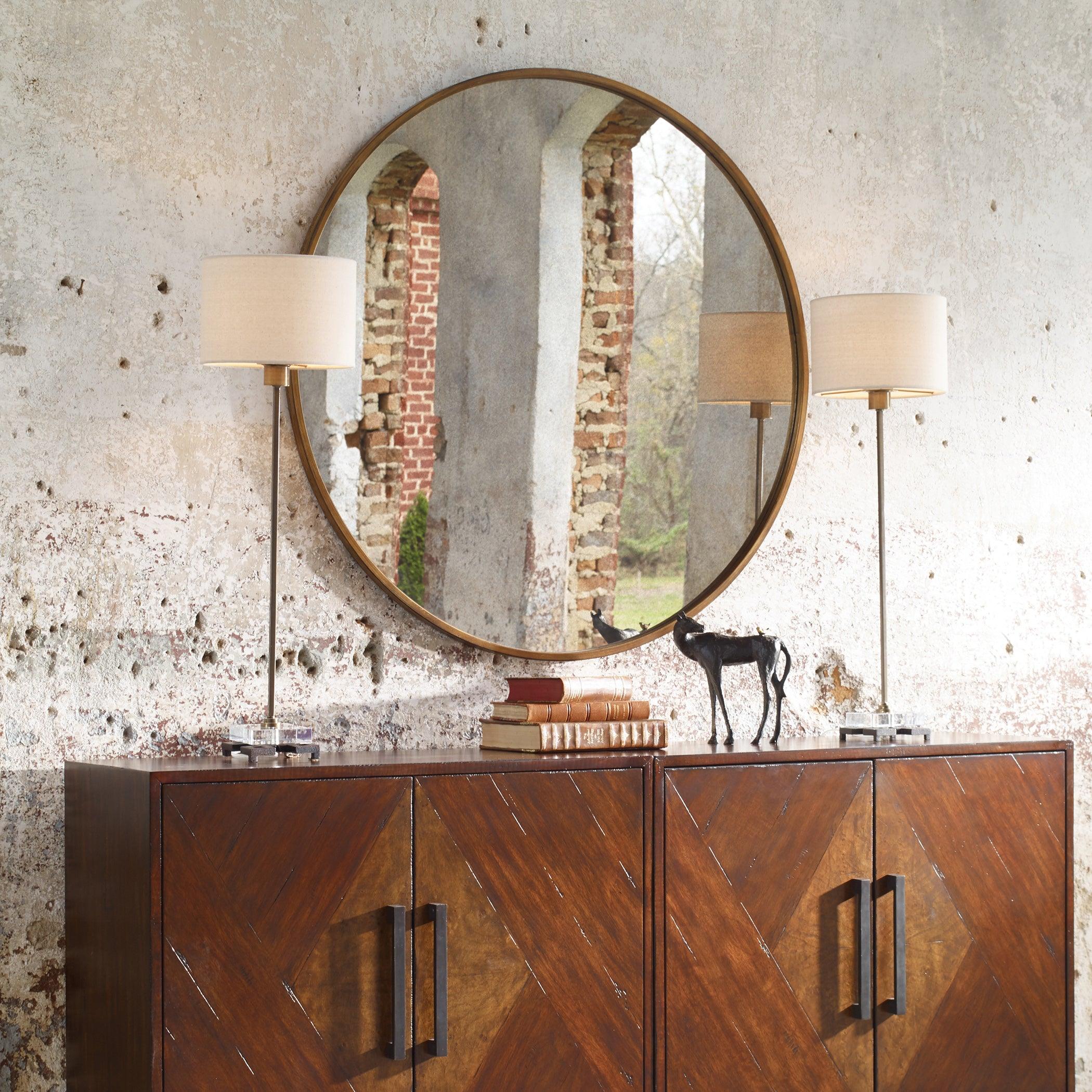 JUNIUS ROUND GOLD MIRROR - Remutear