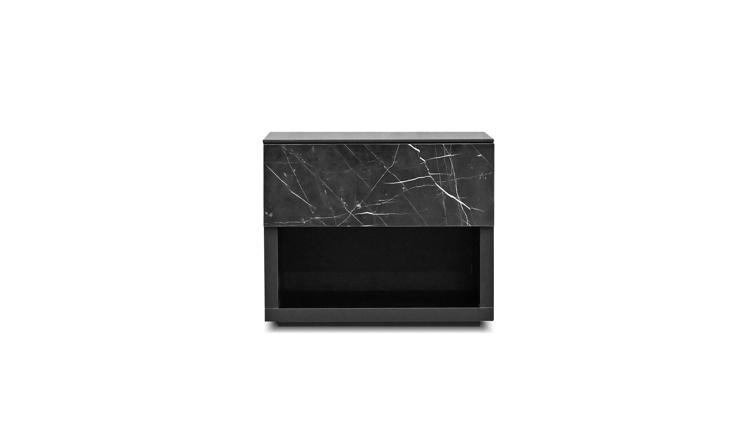 LOFT Night Stand Nero Marquina Marble Drawer - Remutear