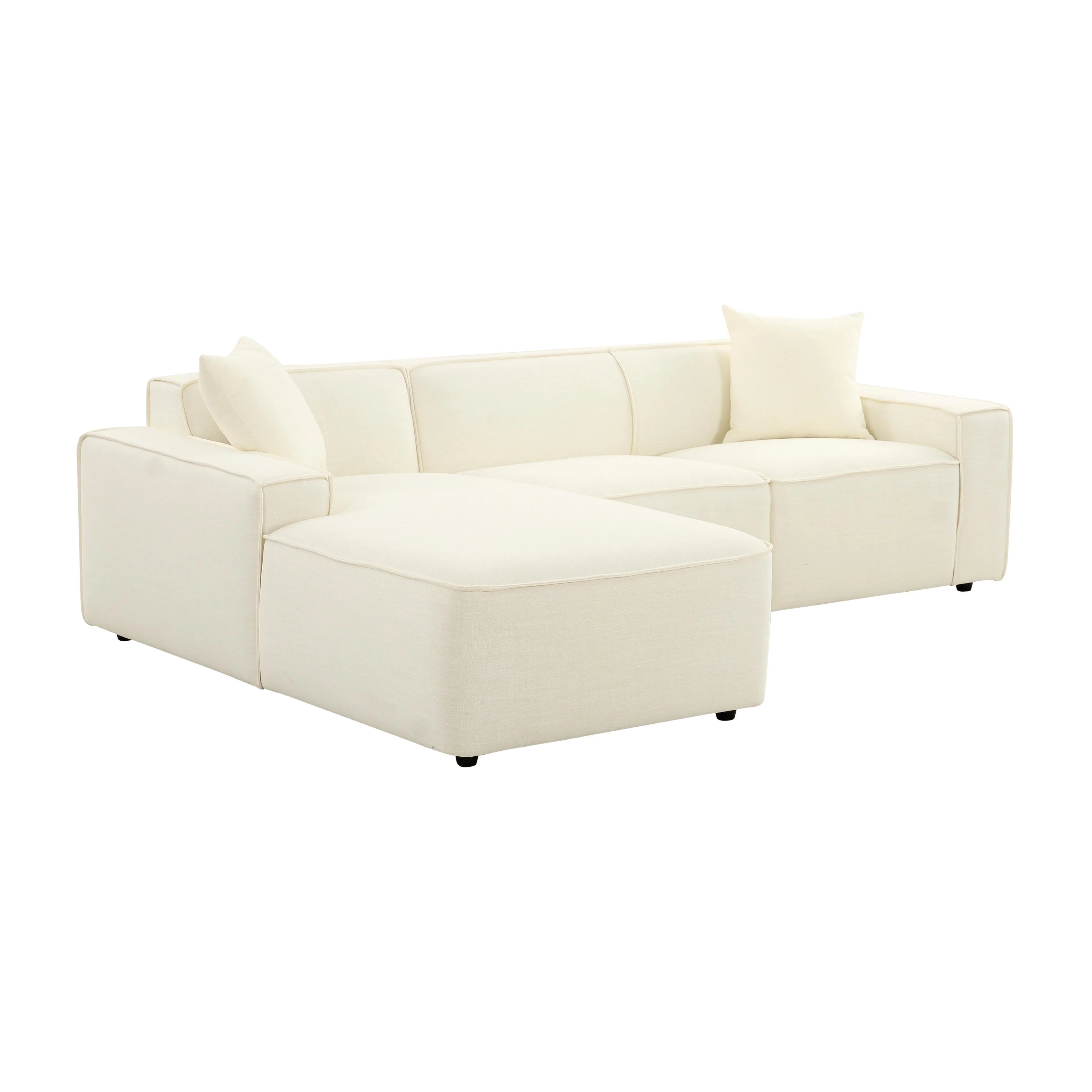 Olafur Cream Linen Sectional - LAF - Remutear