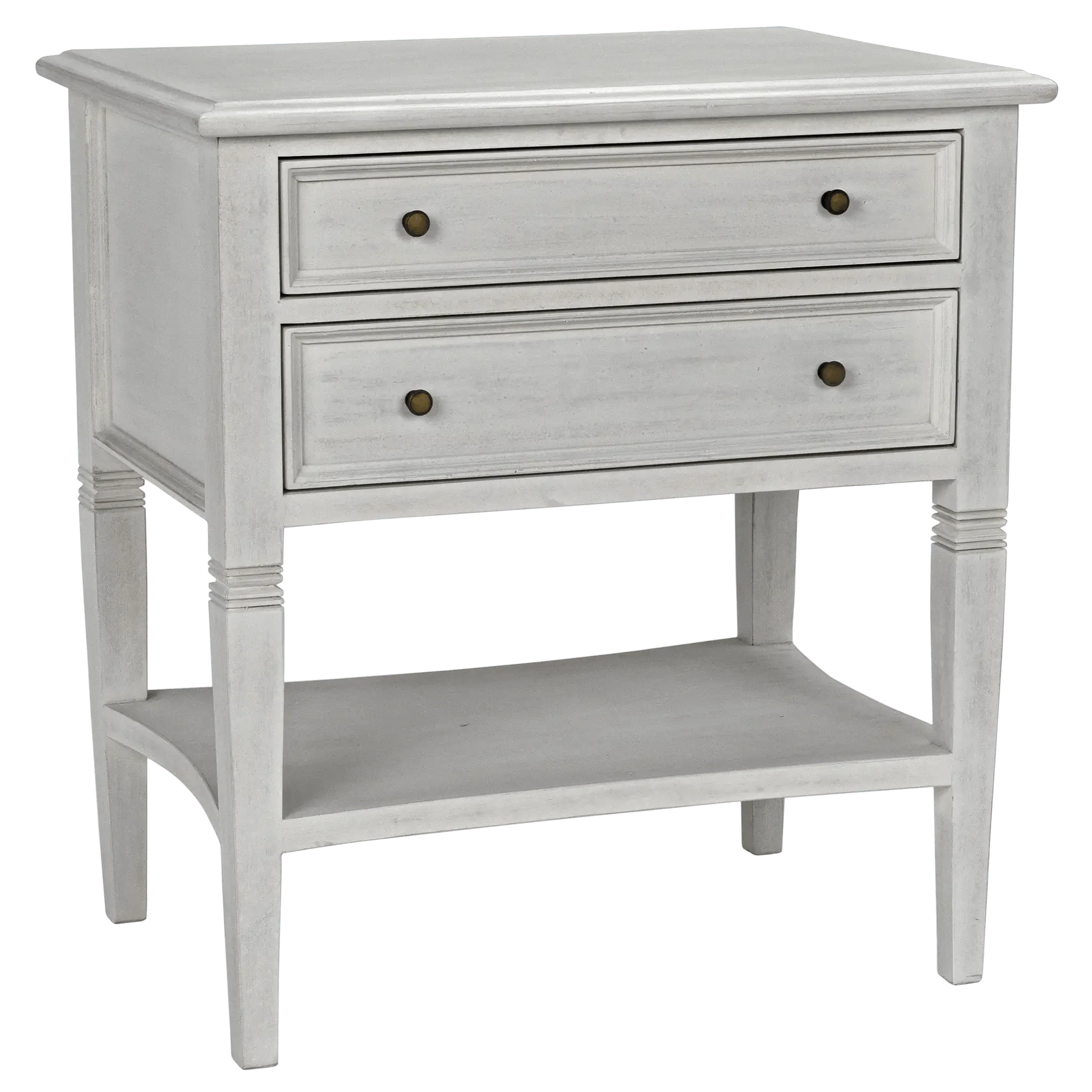 Oxford 2-Drawer Side Table, White Wash - Remutear