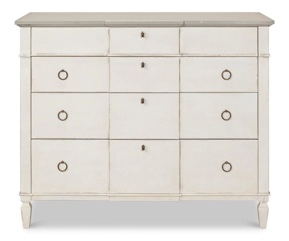 Azzalene Dresser Stucco Wht - Grey Quartz - Remutear
