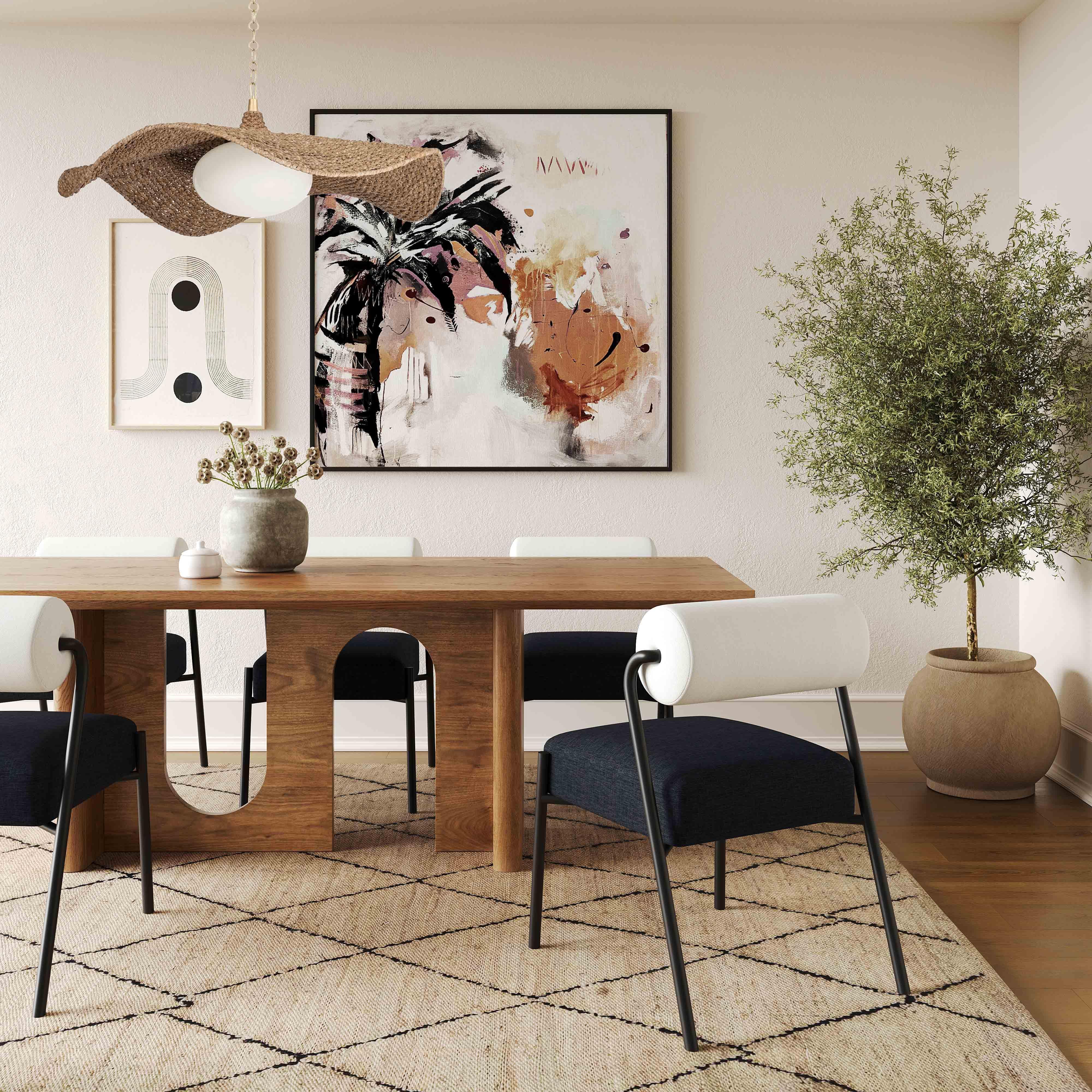Satra Walnut Rectangular Dining Table - Remutear