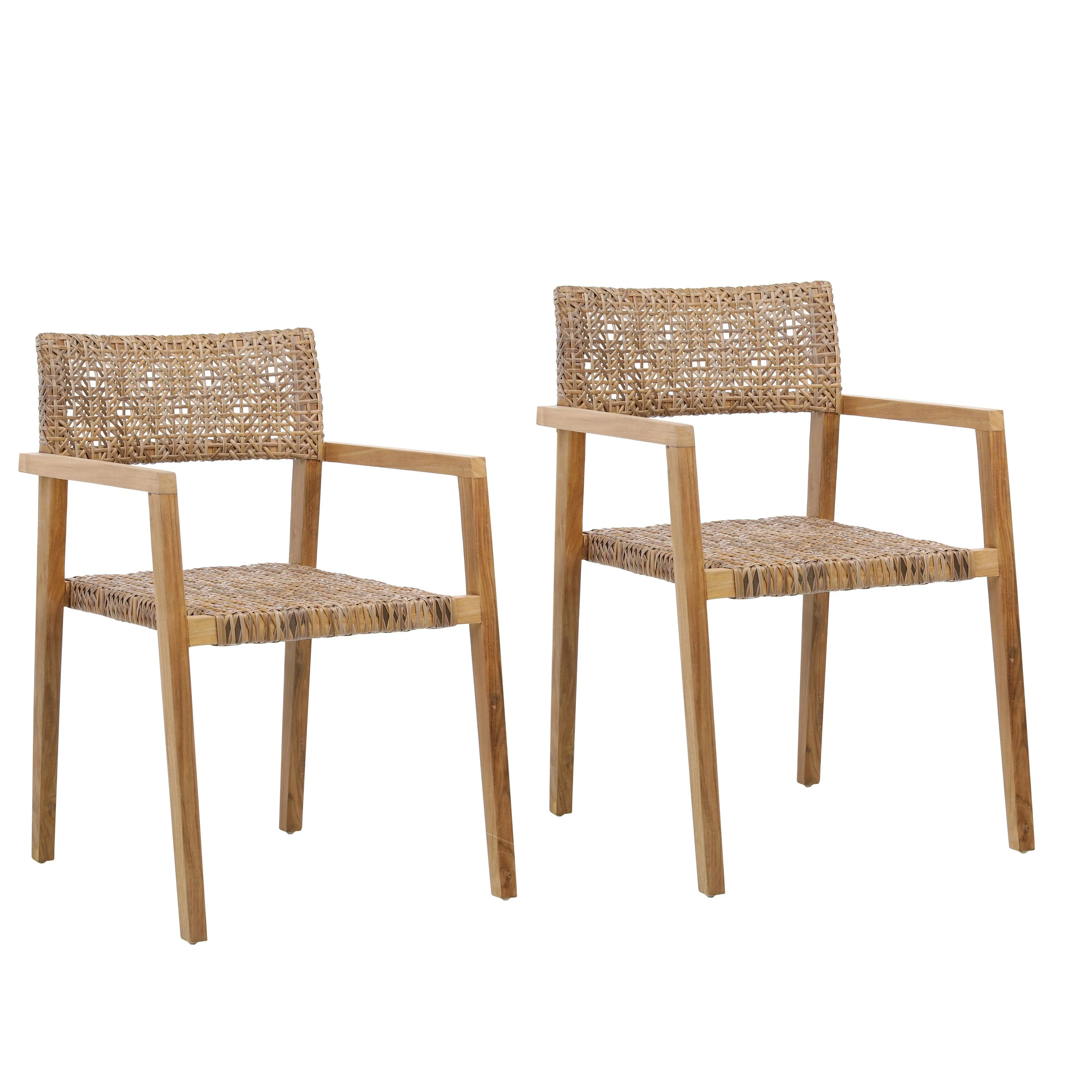 Chairet Deeta Outdoor Dining Chair Set of 2 Brown - Remutear
