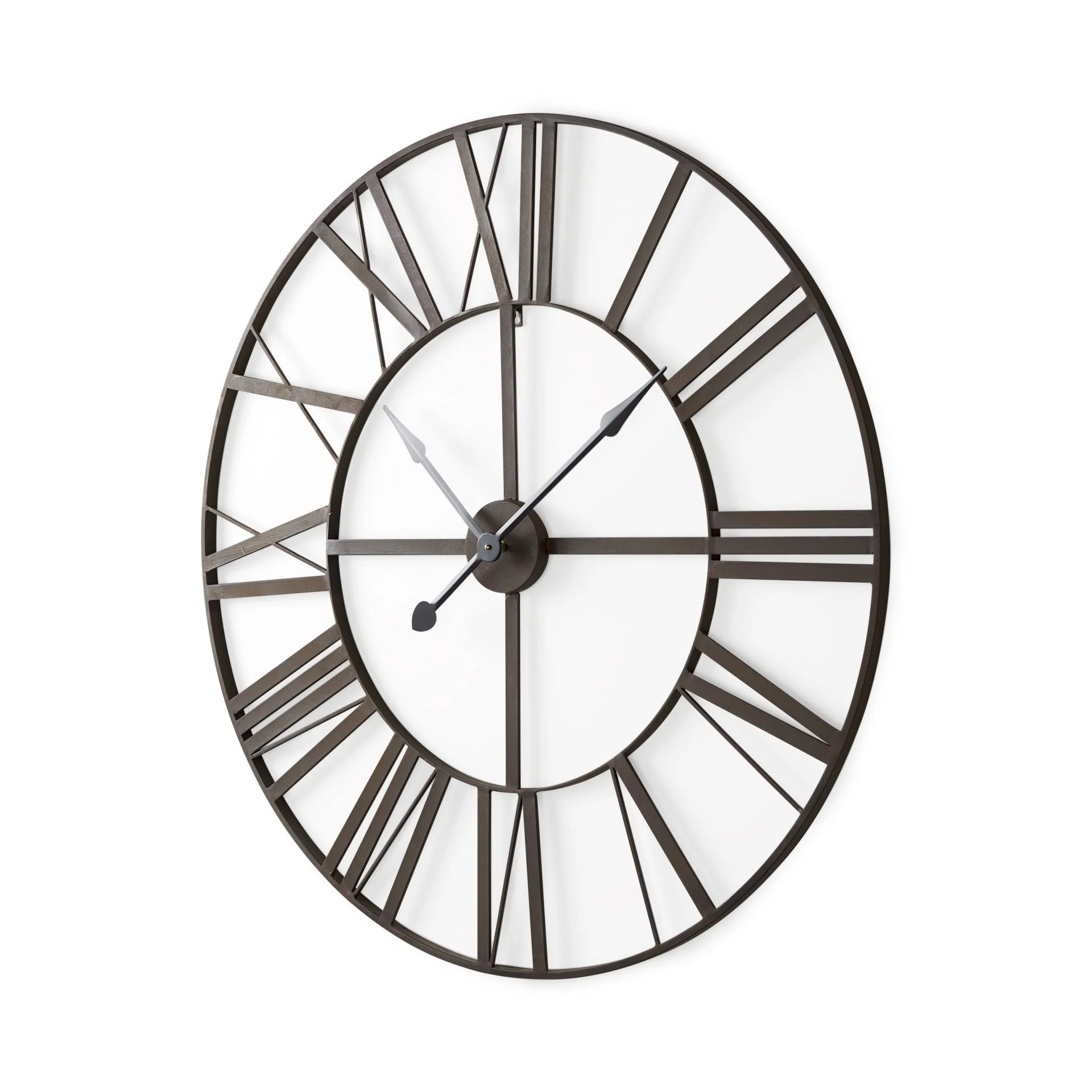 Pender 40.0L x 2.4W x 40.0H Black Iron Round Wall Clock - Remutear