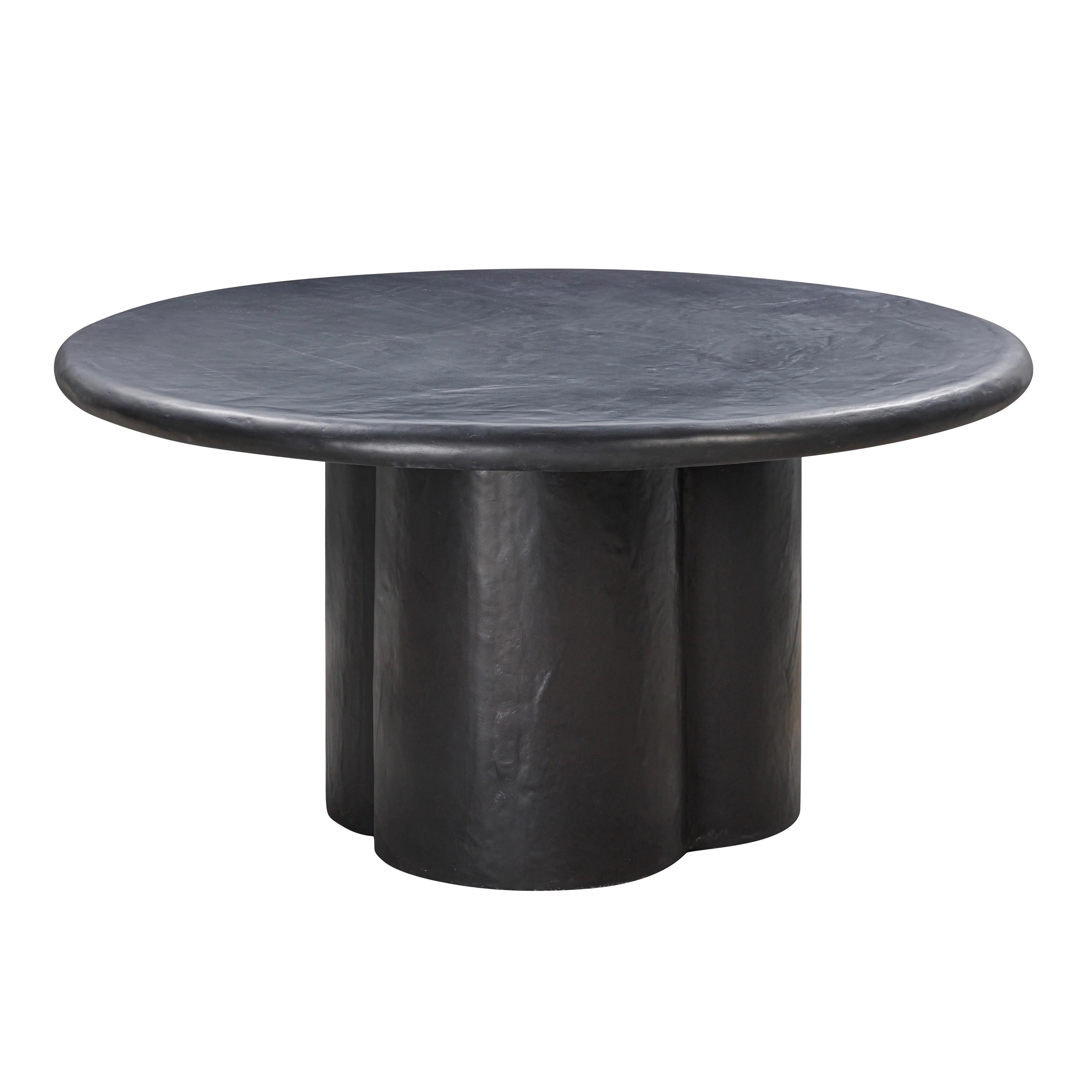 Elika Black Faux Plaster Round Dining Table - Remutear