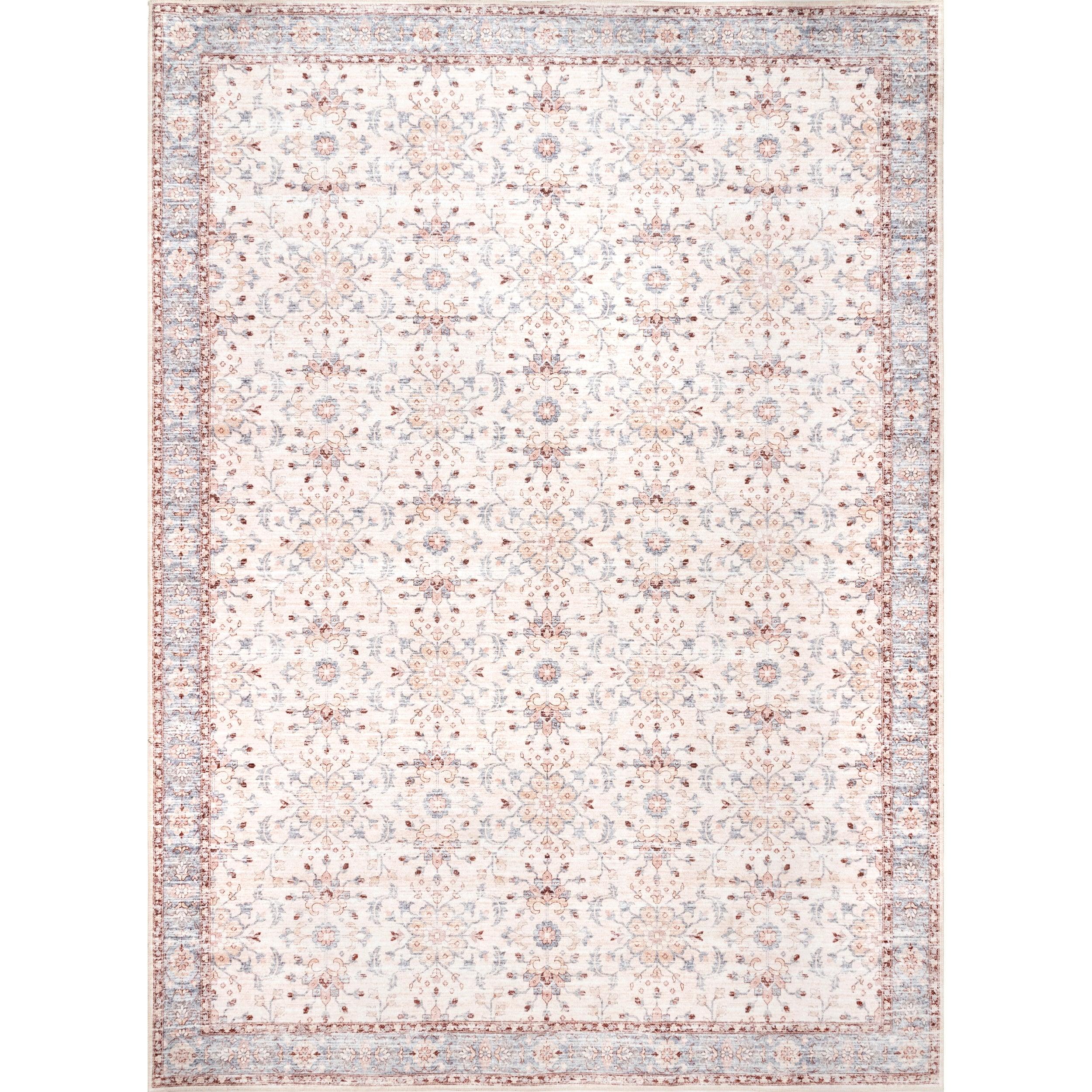 Gemma Machine Washable Transitional Floral Area Rug - Remutear