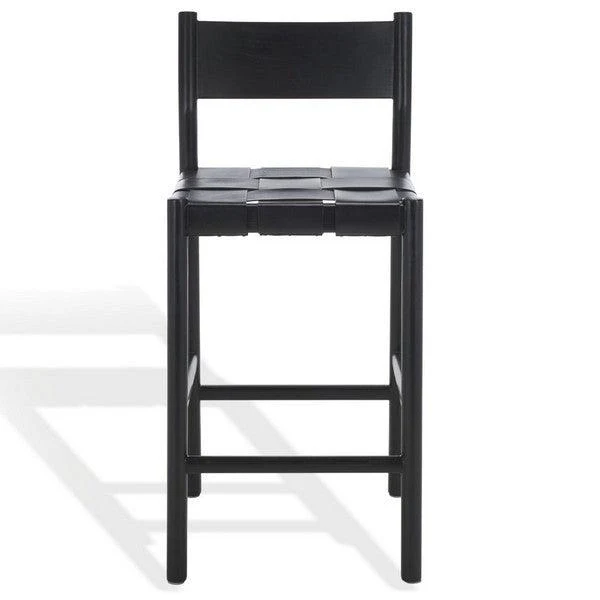 Devnie Woven Leather Counter Stool - Remutear