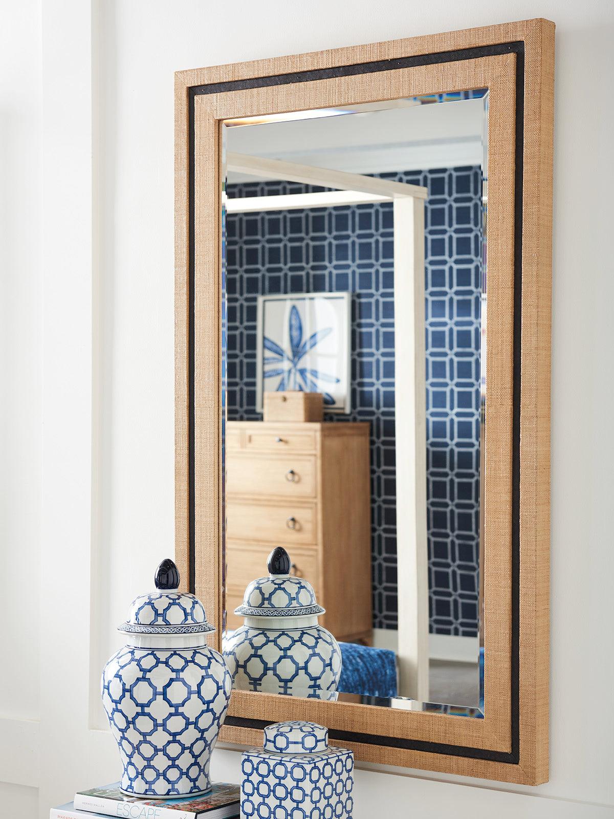 Newport La Costa Rectangular Raffia Mirror - Remutear