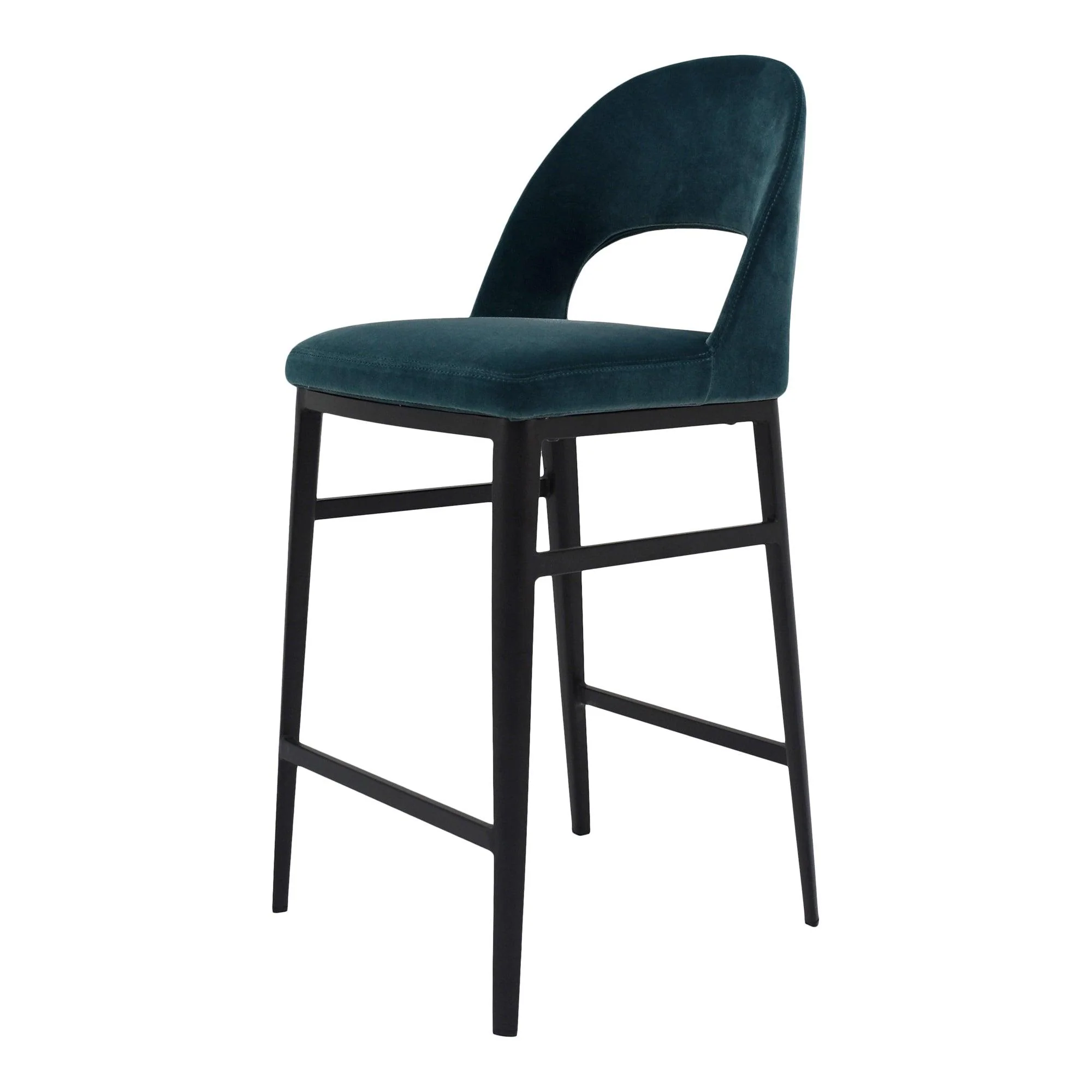 Roger Counter Stool Teal Velvet - Remutear